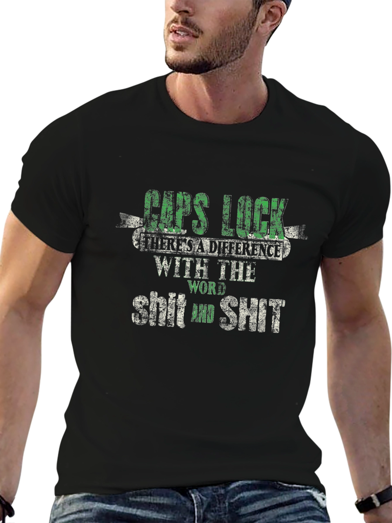 Caps Lock T-Shirt - Word Difference Funny Tee
