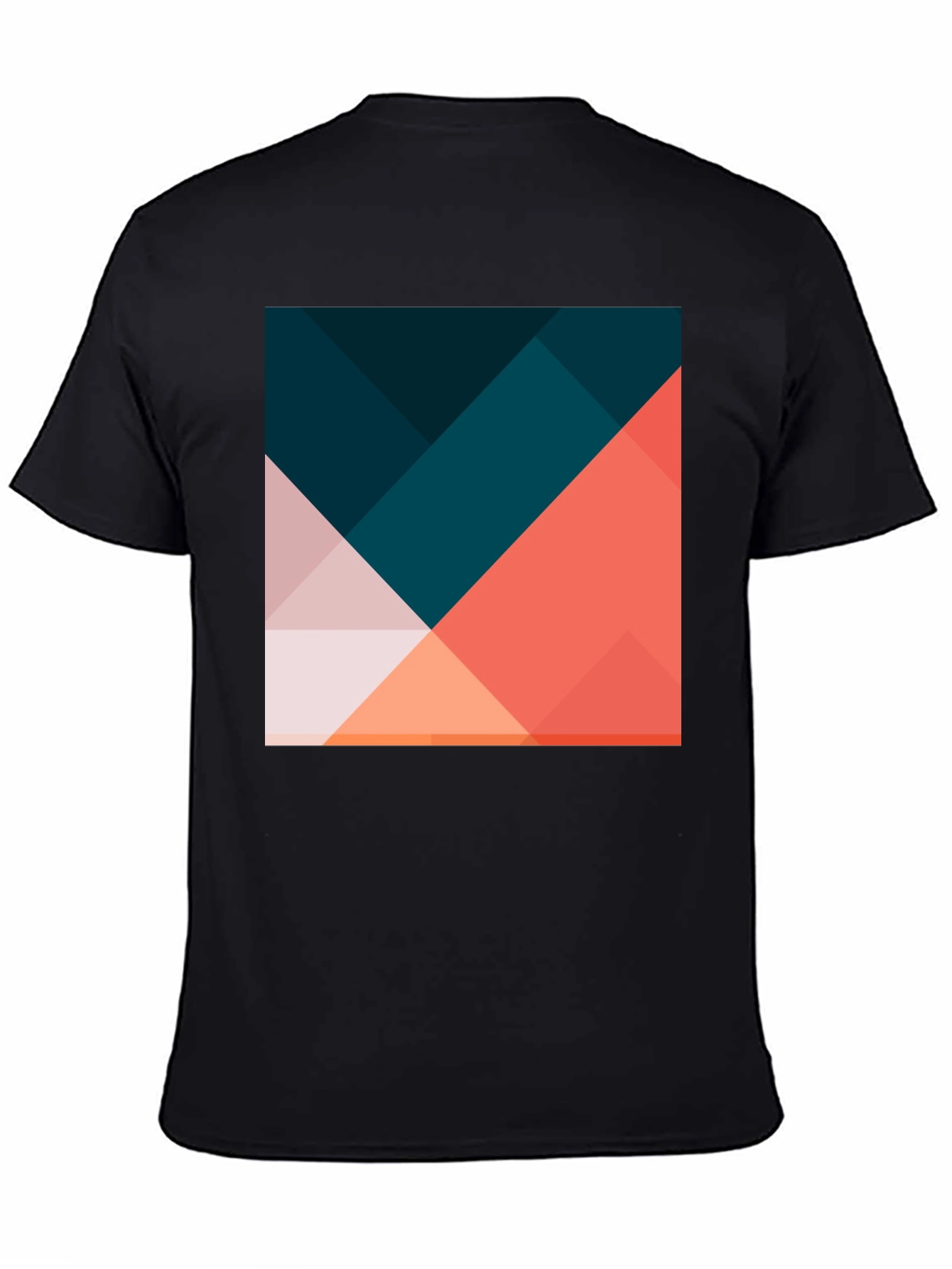 Geometric Print Black T-Shirt - Modern Casual Wear