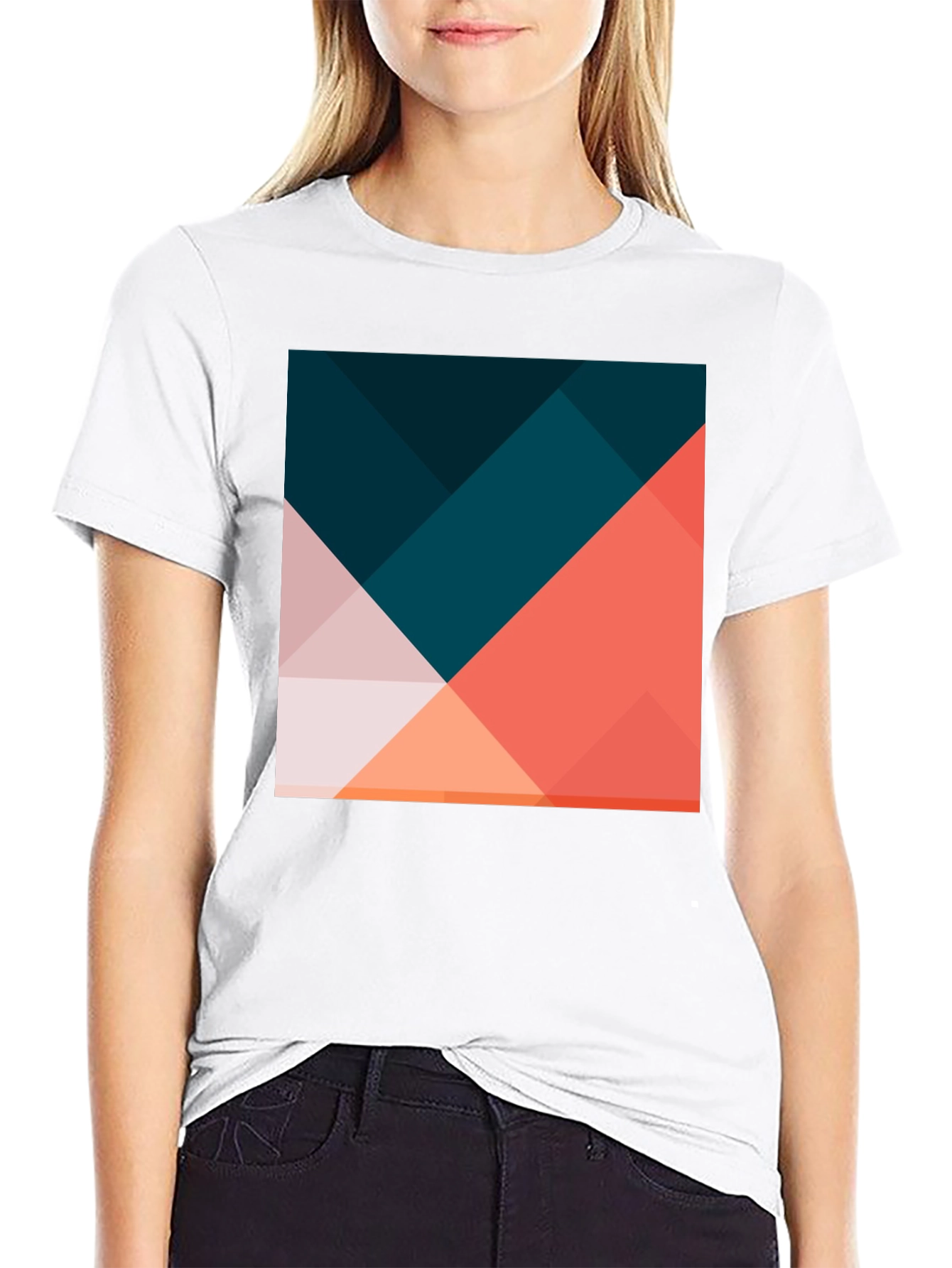 Geometric Print Black T-Shirt - Modern Casual Wear