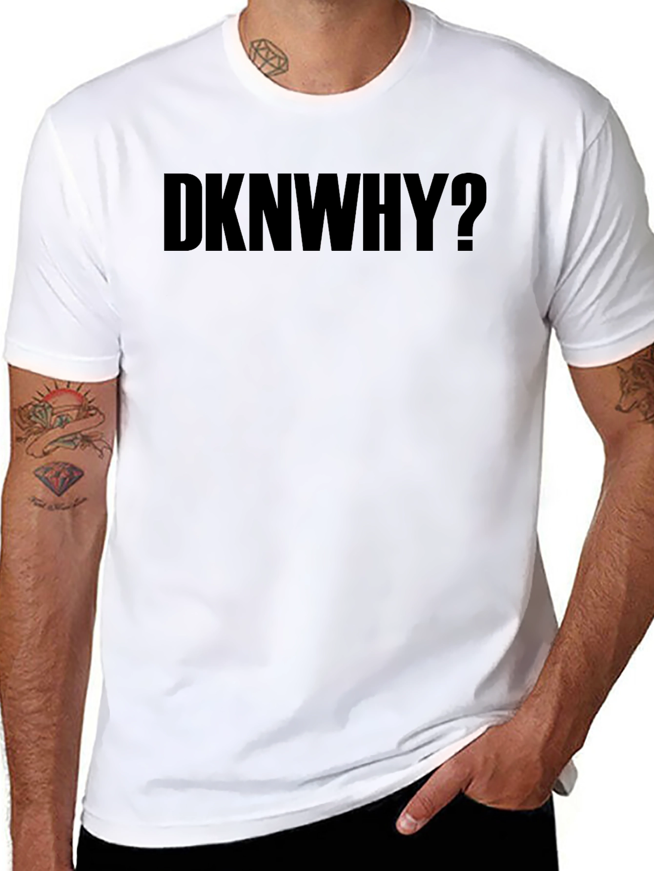 DKNWHY? Black Graphic Tee - Mens Casual T-Shirt