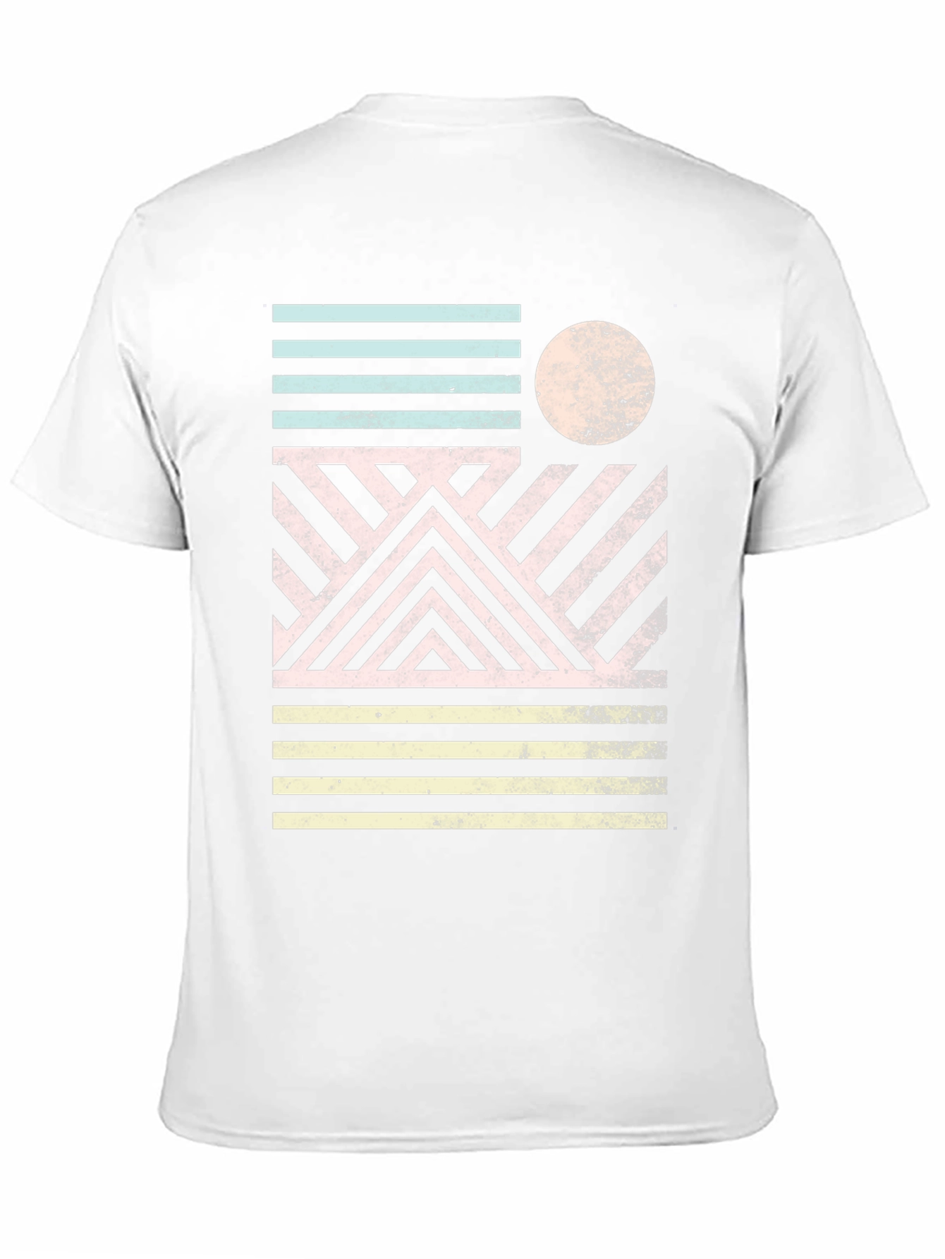 Retro Geometric Graphic Print Black T-Shirt