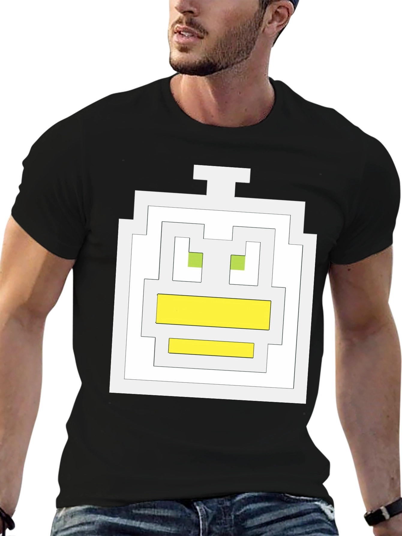 Pixel Duck Graphic Tee - Black Cotton Comfort