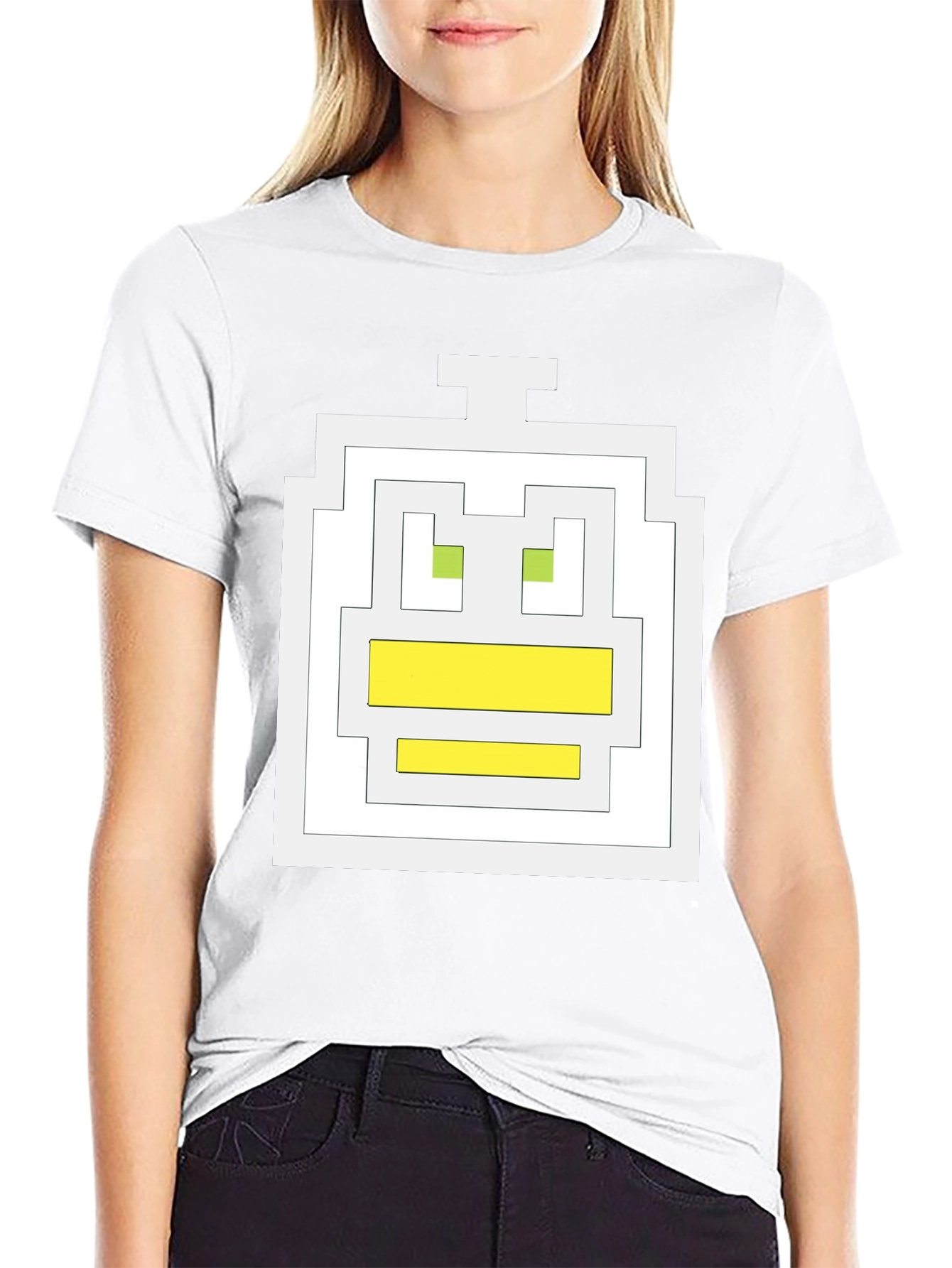Pixel Duck Graphic Tee - Black Cotton Comfort