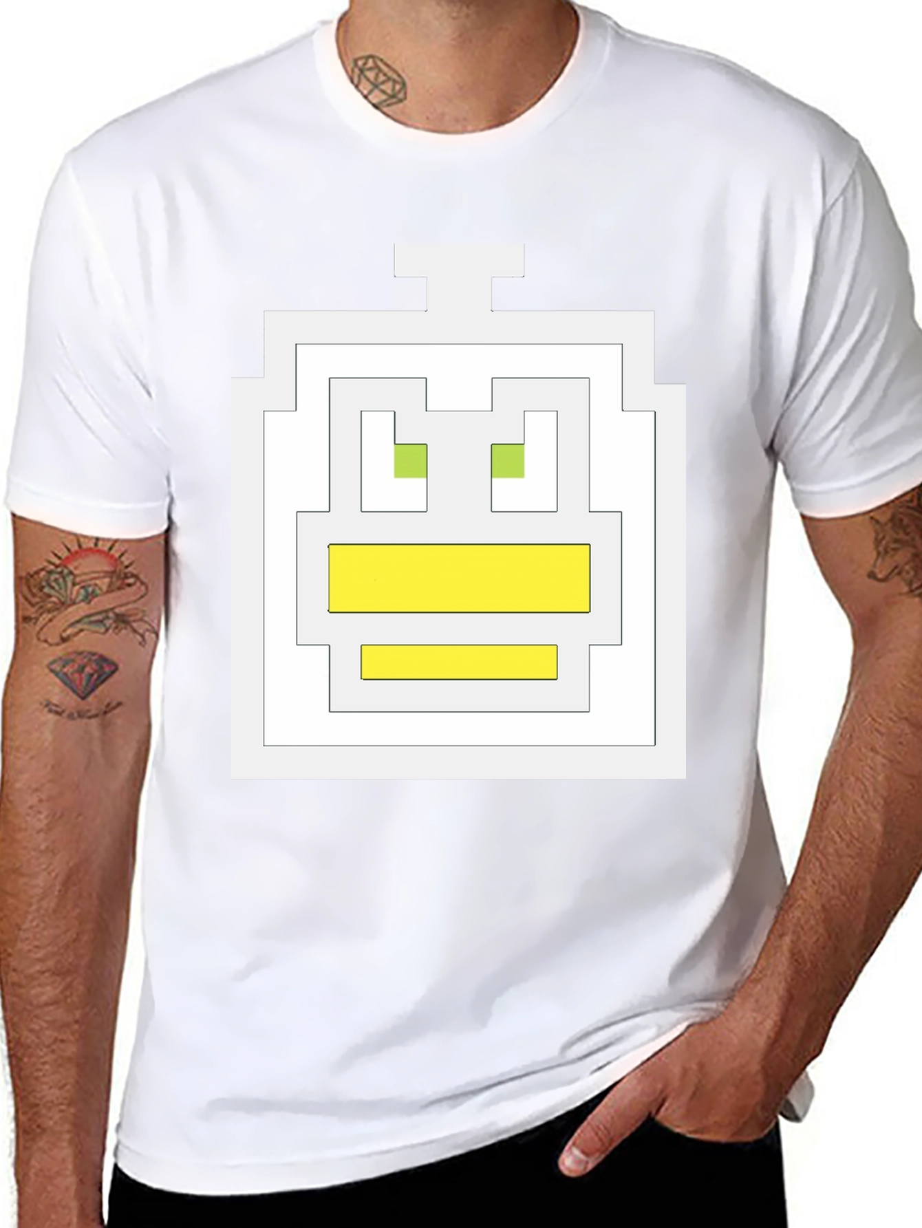 Pixel Duck Graphic Tee - Black Cotton Comfort