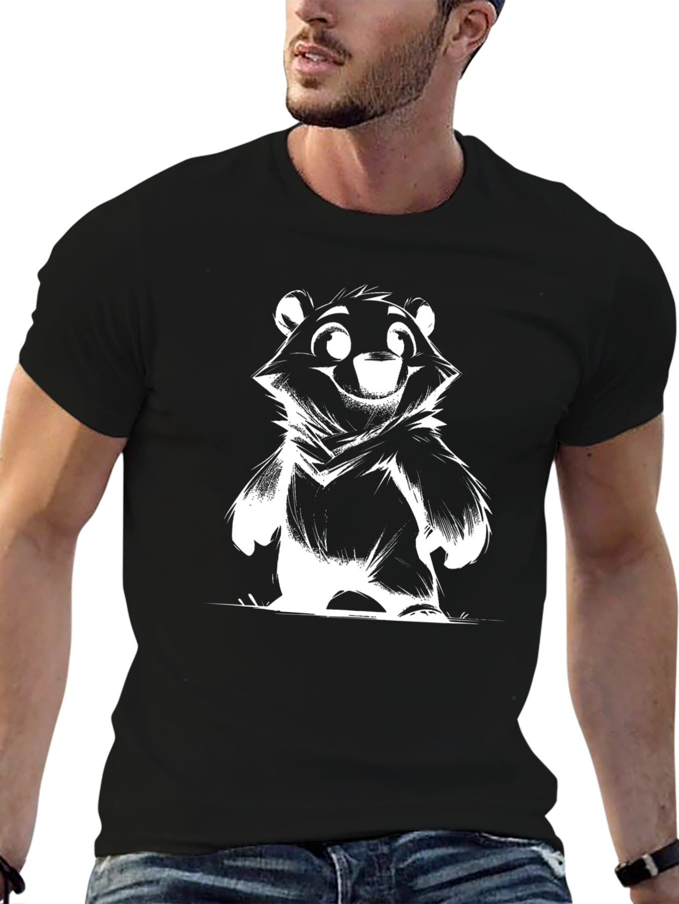 Bear Graphic Tee - Fun & Stylish Black T-Shirt