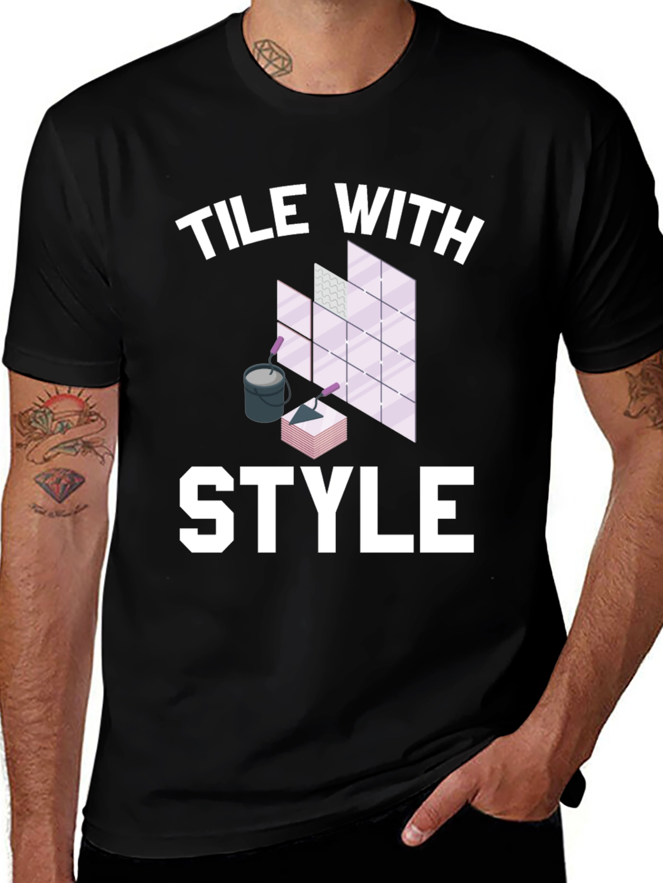 Tile With Style Black T-Shirt