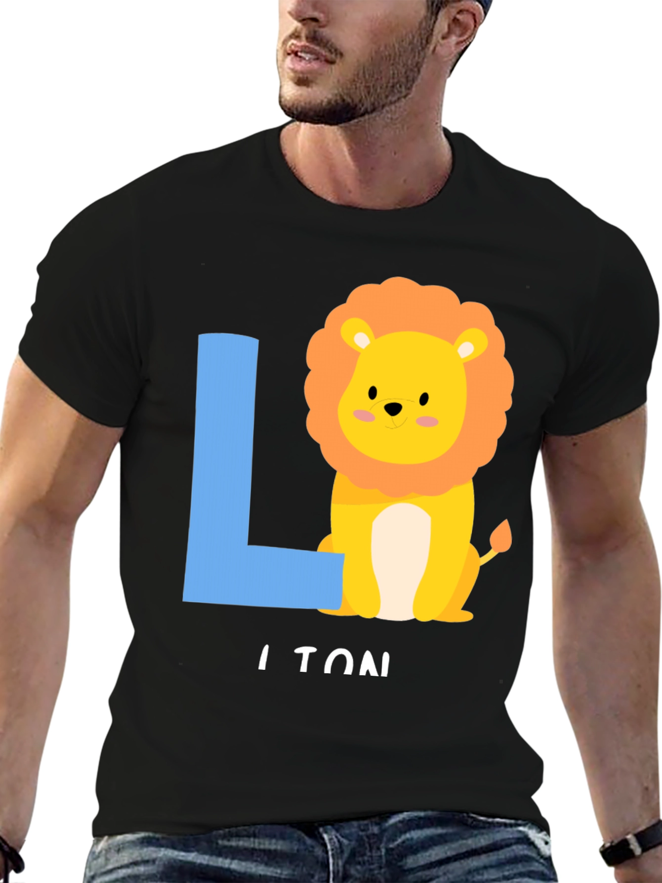 Lion Initial T-Shirt - Kids Alphabet Tee
