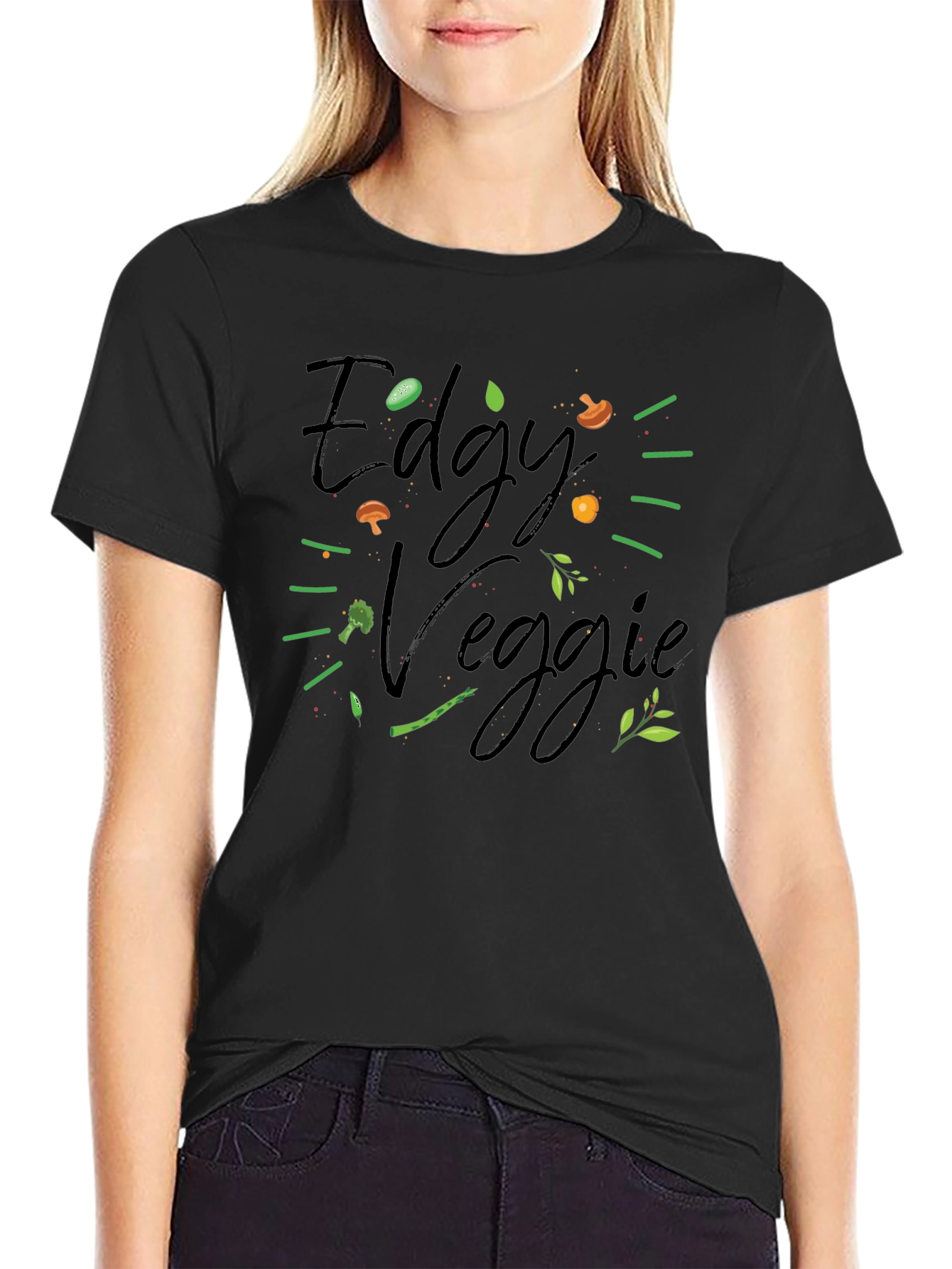 Edgy Veggie Graphic T-Shirt - Vegan Style