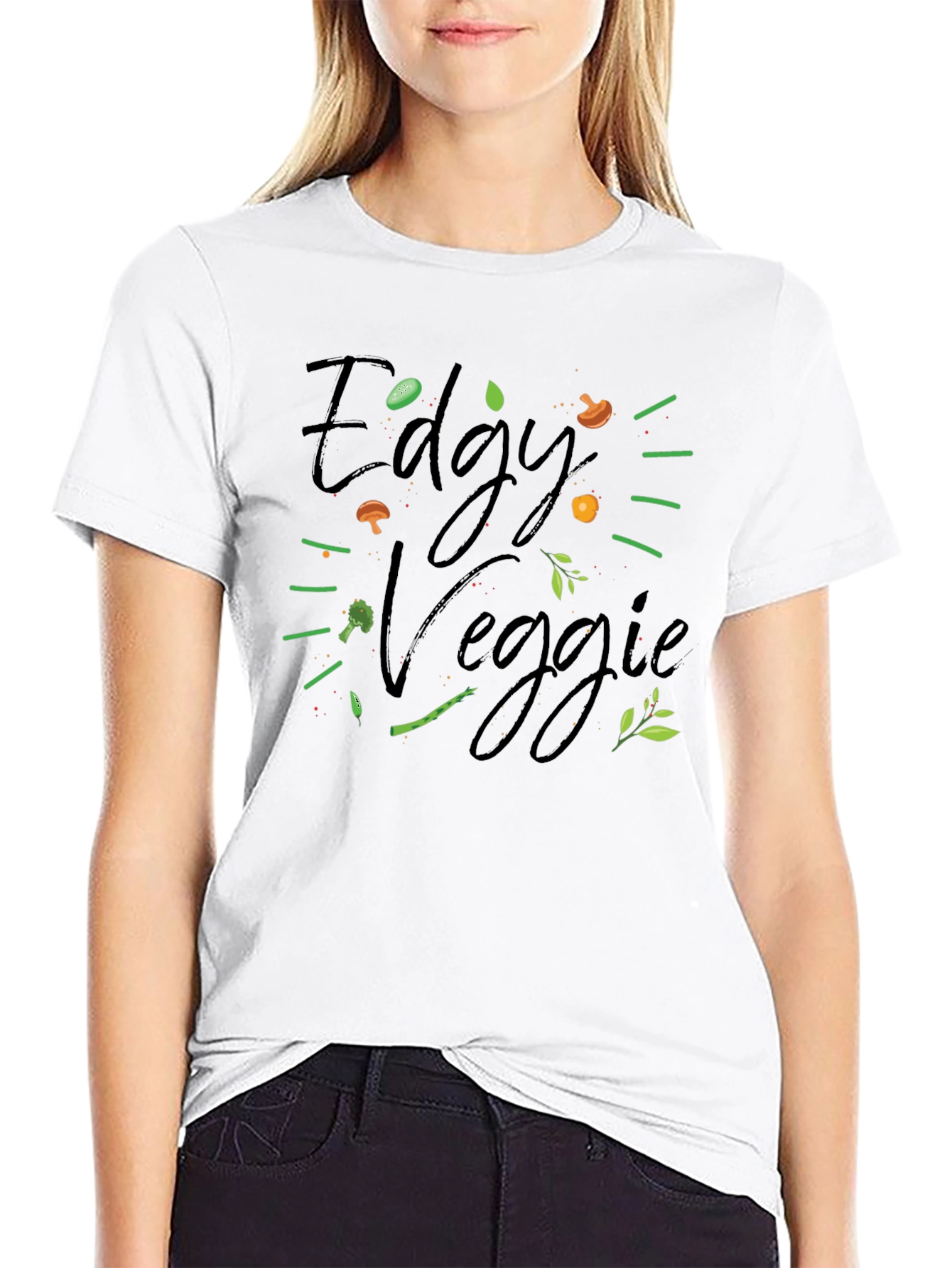Edgy Veggie Graphic T-Shirt - Vegan Style