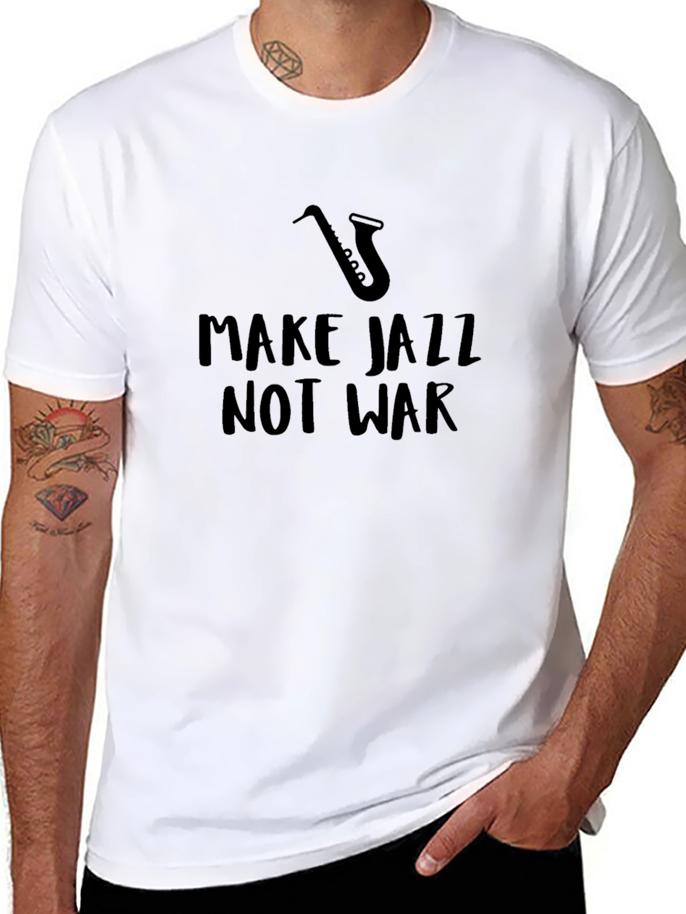 Make Jazz Not War T-Shirt - Cool Musician Tee