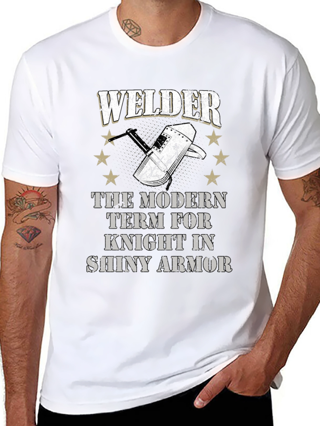Welder Knight in Shiny Armor Graphic Tee