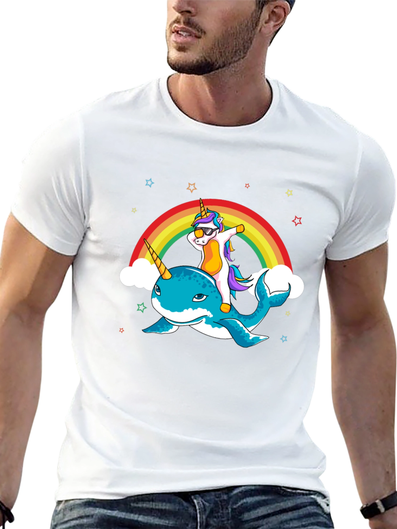 Unicorn Narwhal Dab Rainbow Graphic Tee