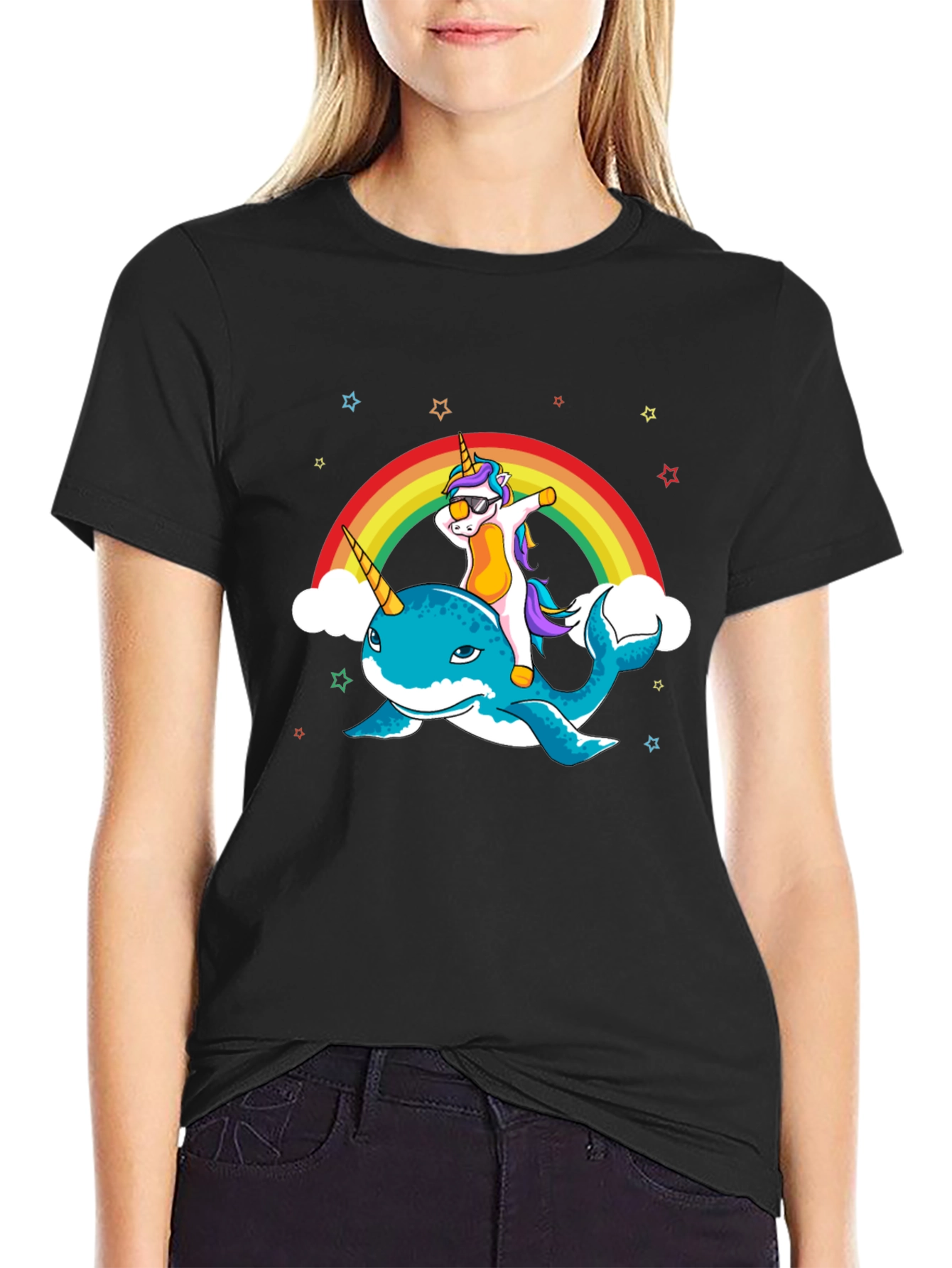 Unicorn Narwhal Dab Rainbow Graphic Tee