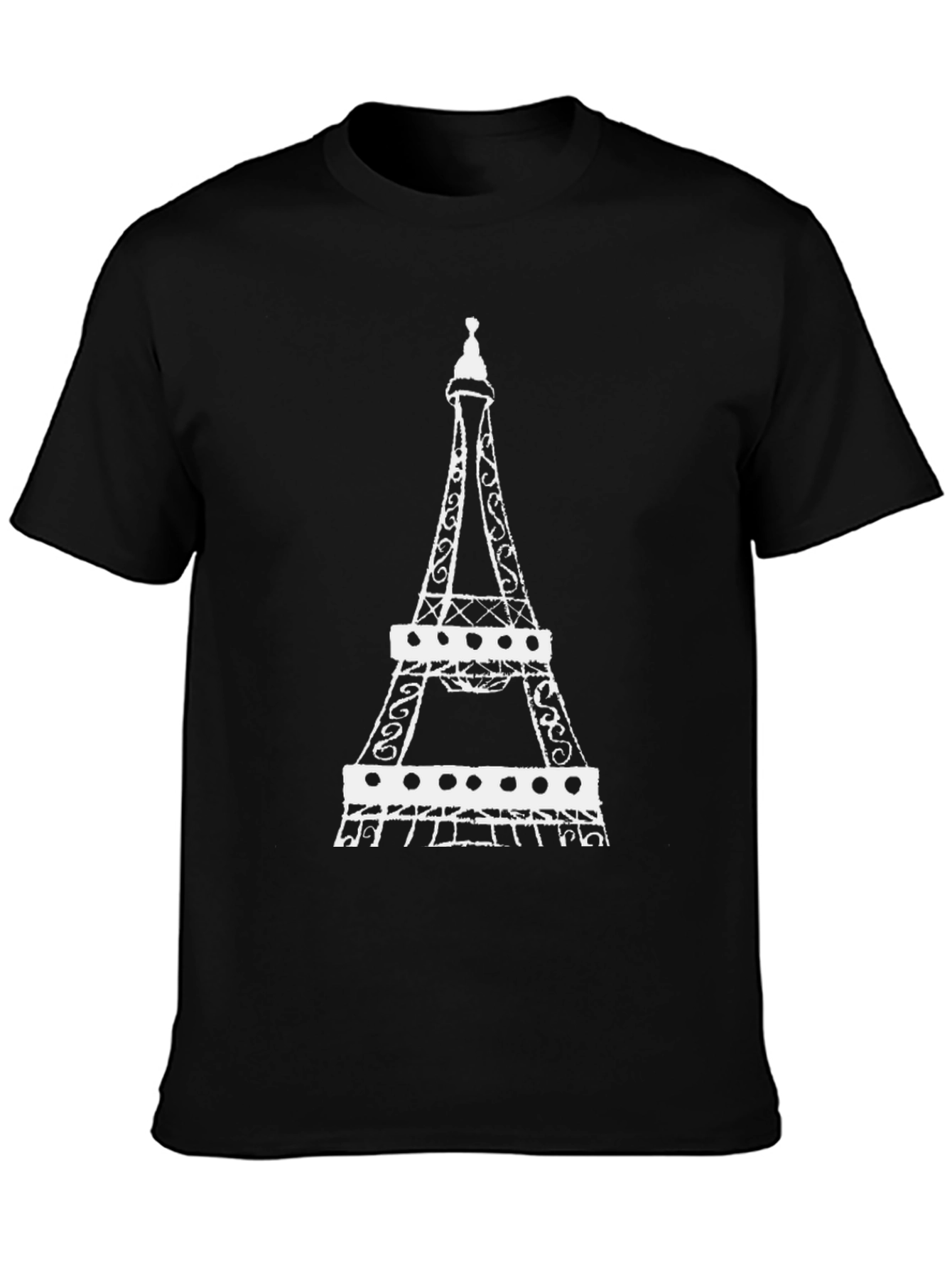 Eiffel Tower Graphic T-Shirt - Black Cotton Tee