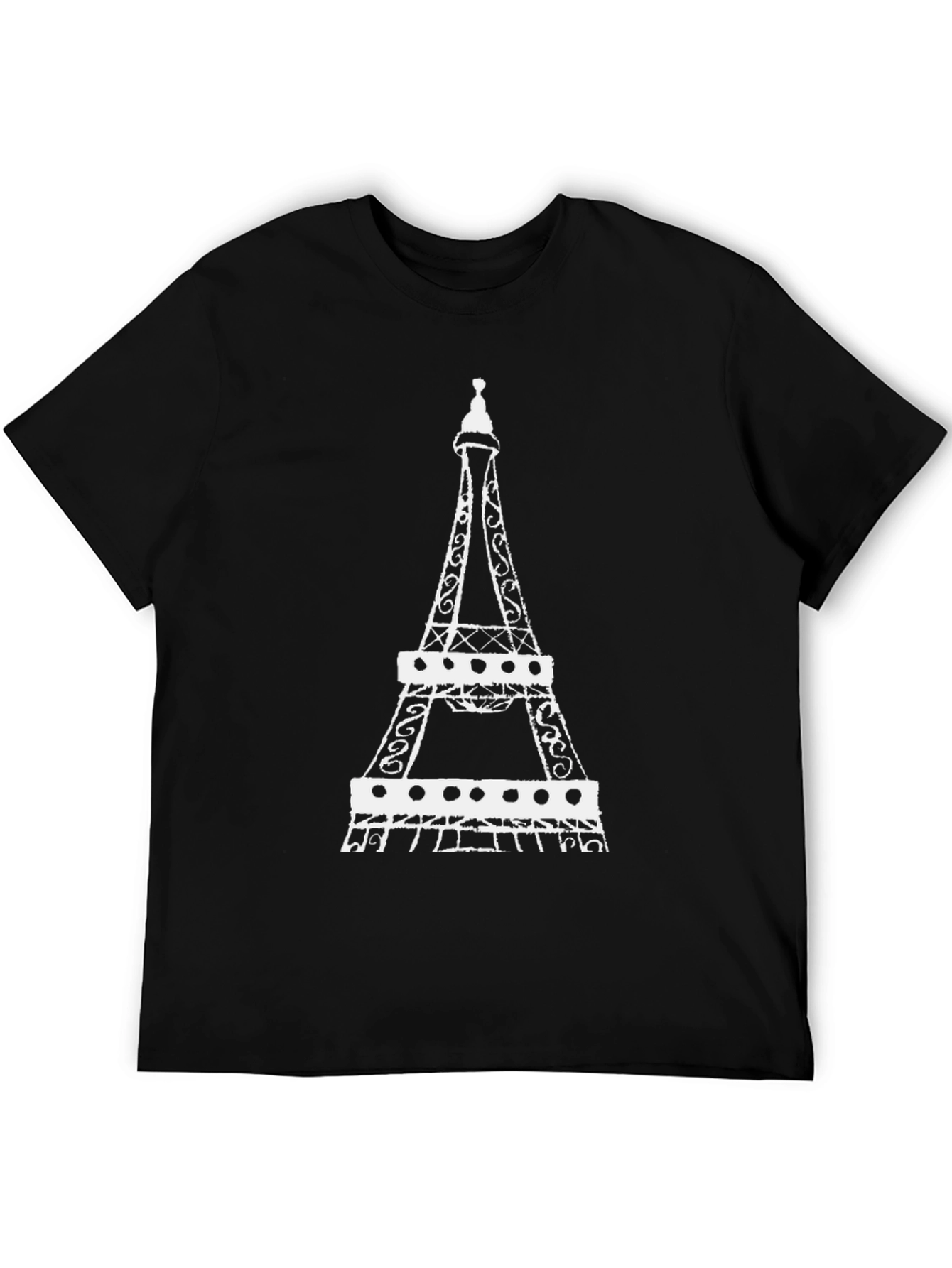 Eiffel Tower Graphic T-Shirt - Black Cotton Tee