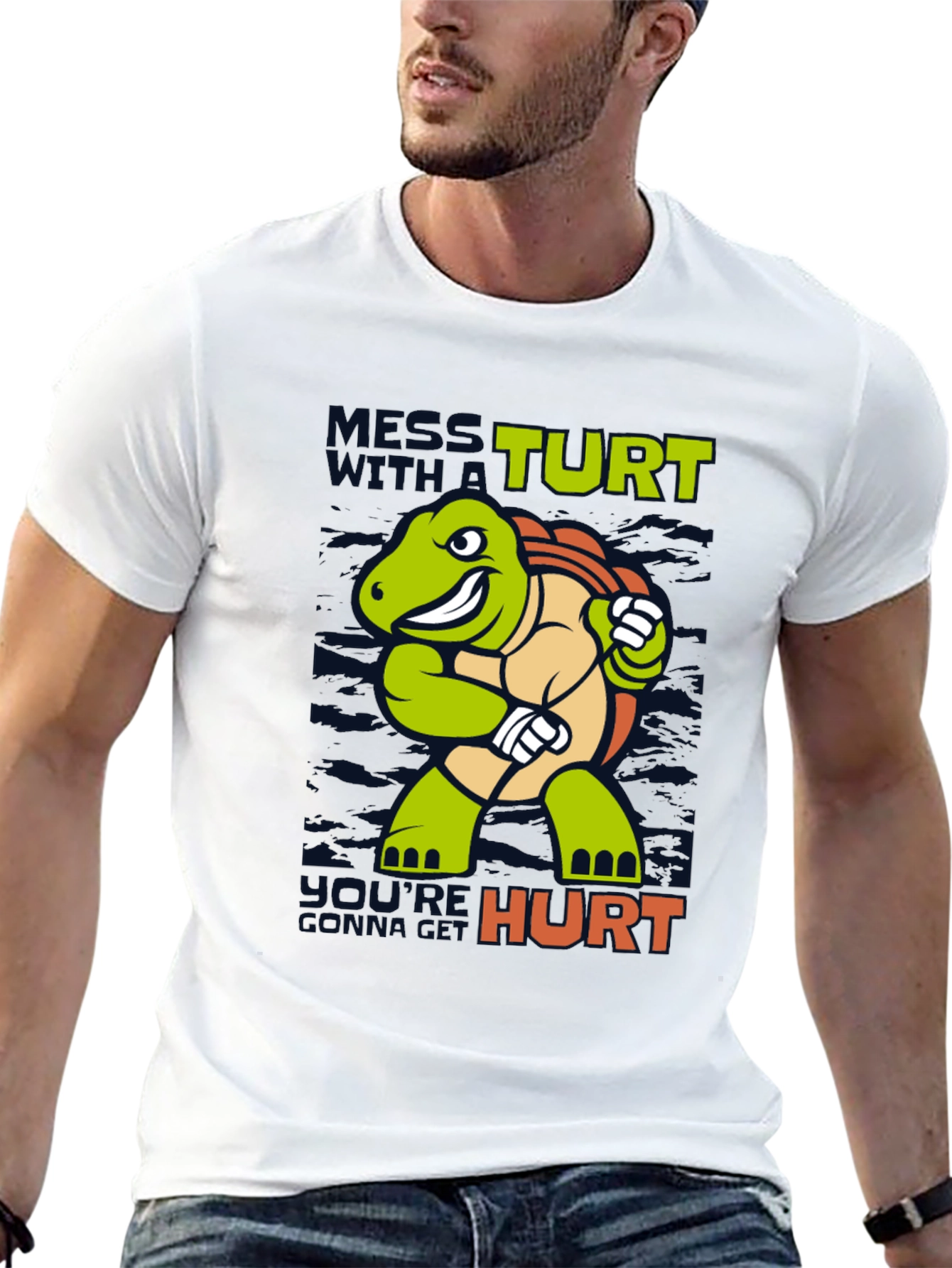 Mess With a Turtle T-Shirt Funny Cartoon Graphic Tee