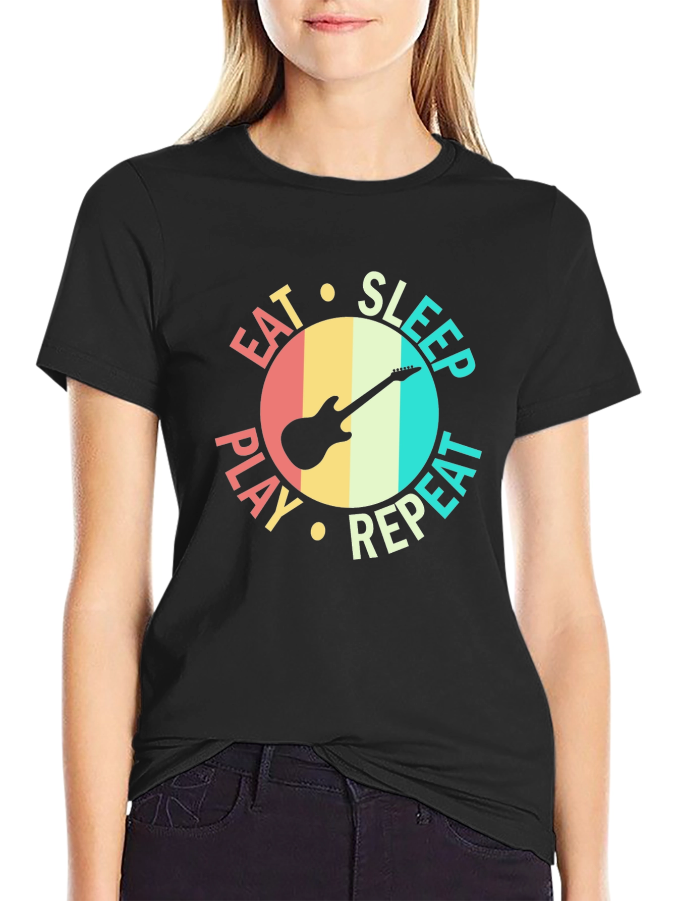 Eat Sleep Play Repeat Guitar T-Shirt