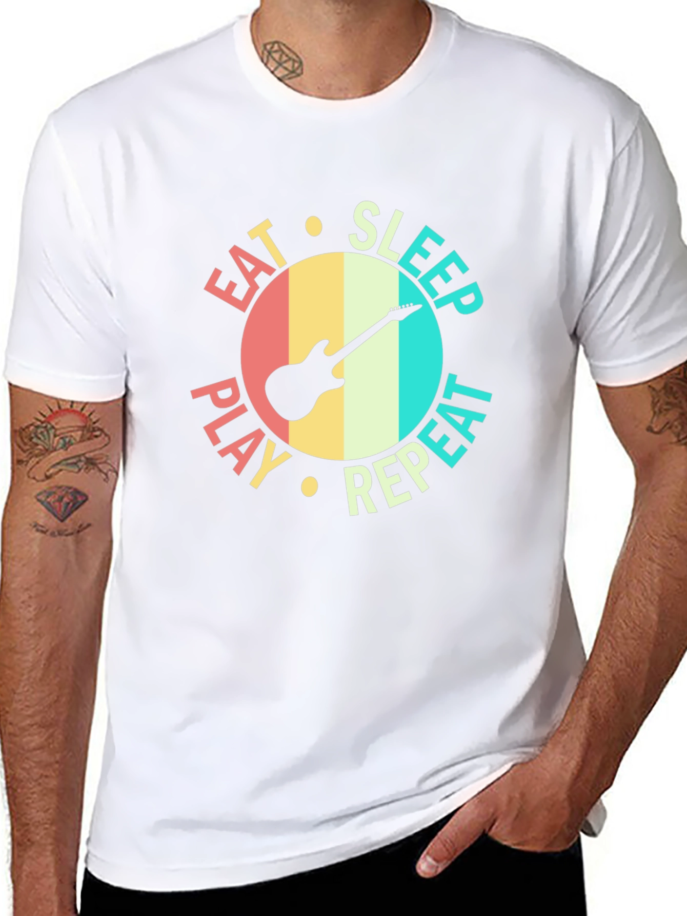 Eat Sleep Play Repeat Guitar T-Shirt