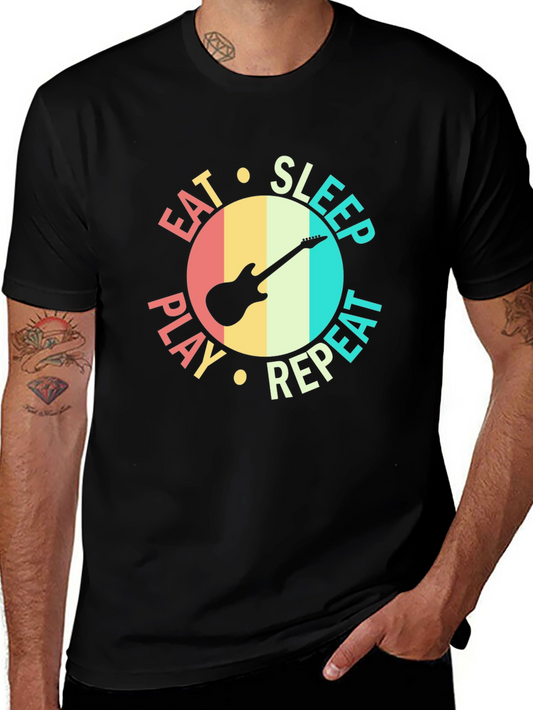 Eat Sleep Play Repeat Guitar T-Shirt