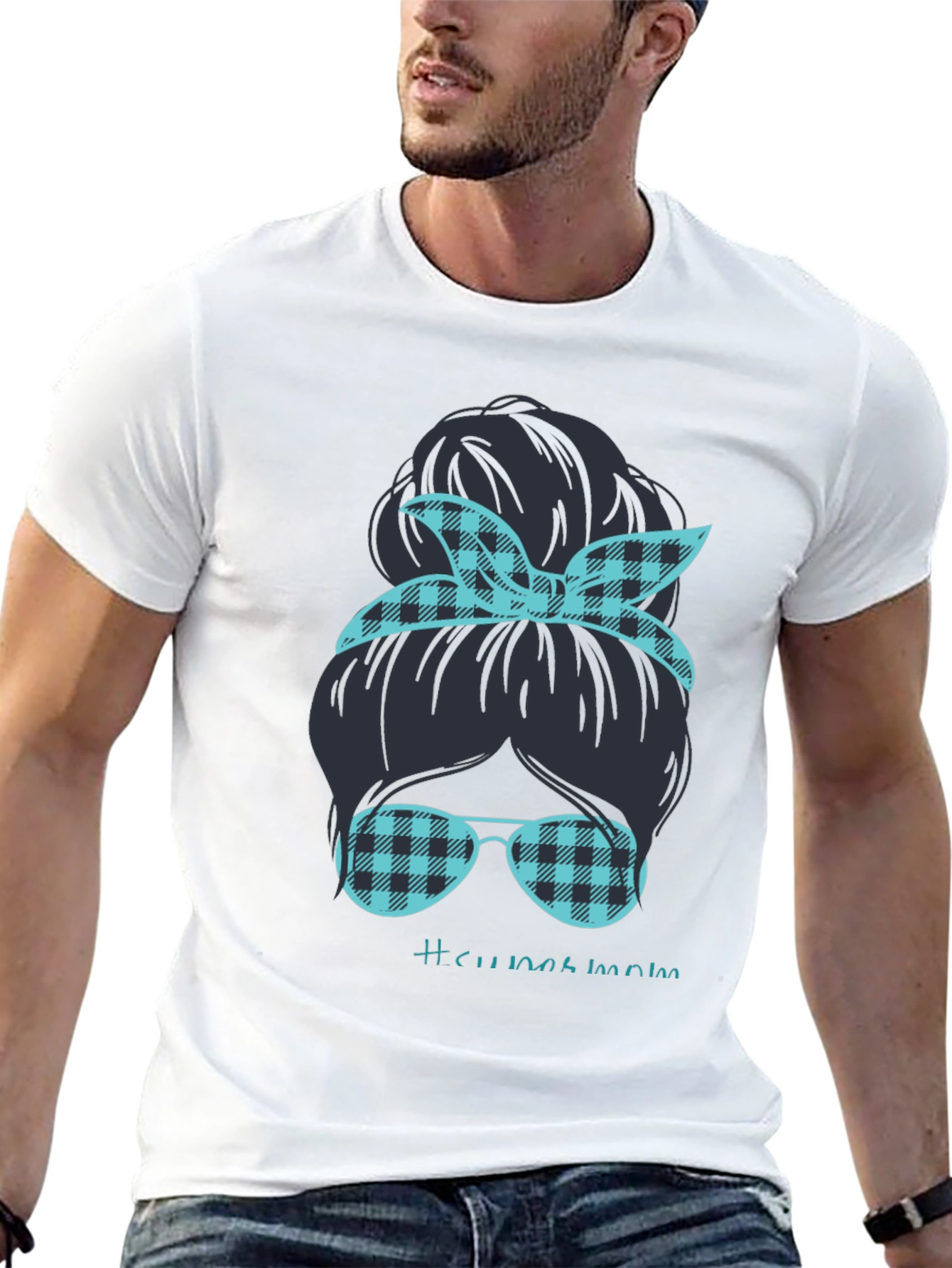 Messy Bun Mom Graphic Tee - Relaxed Style