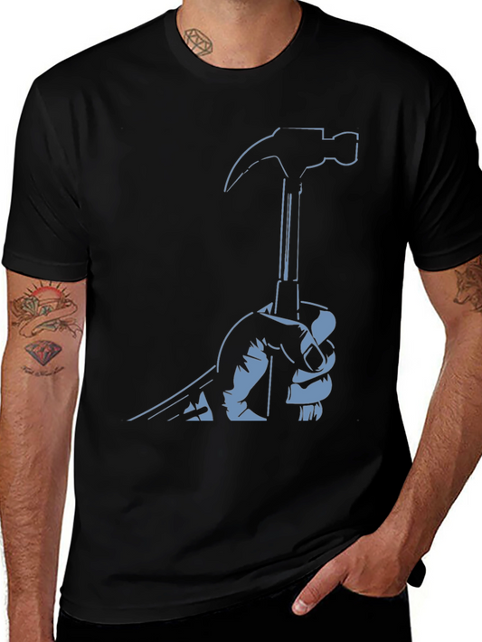 Hammer Graphic T-Shirt - Black Crew Neck Tee