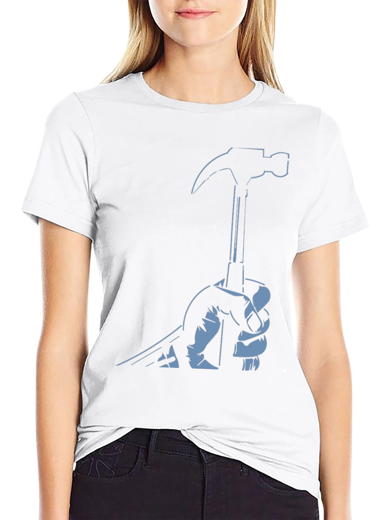 Hammer Graphic T-Shirt - Black Crew Neck Tee