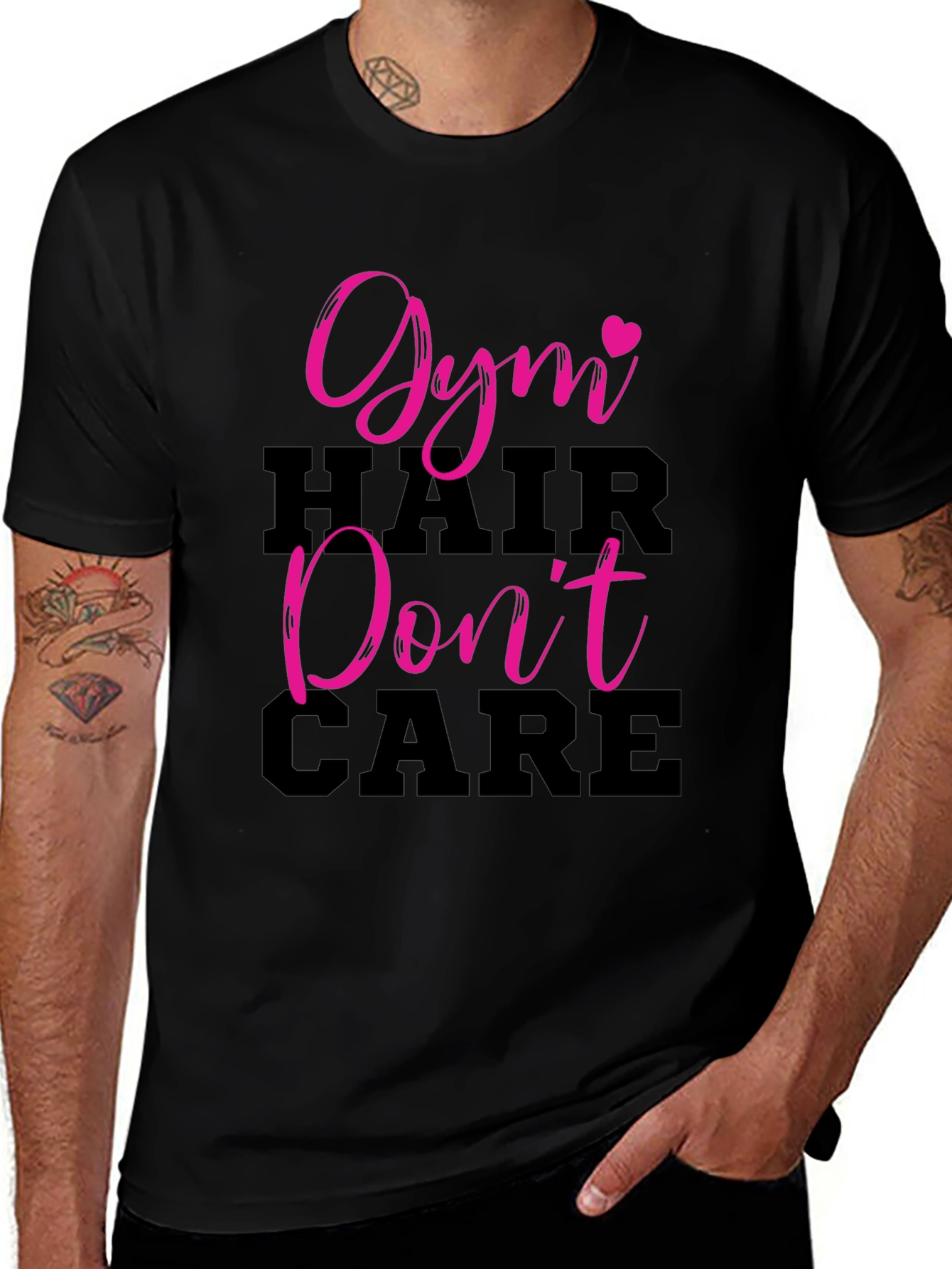 Gym Hair Dont Care Black T-Shirt