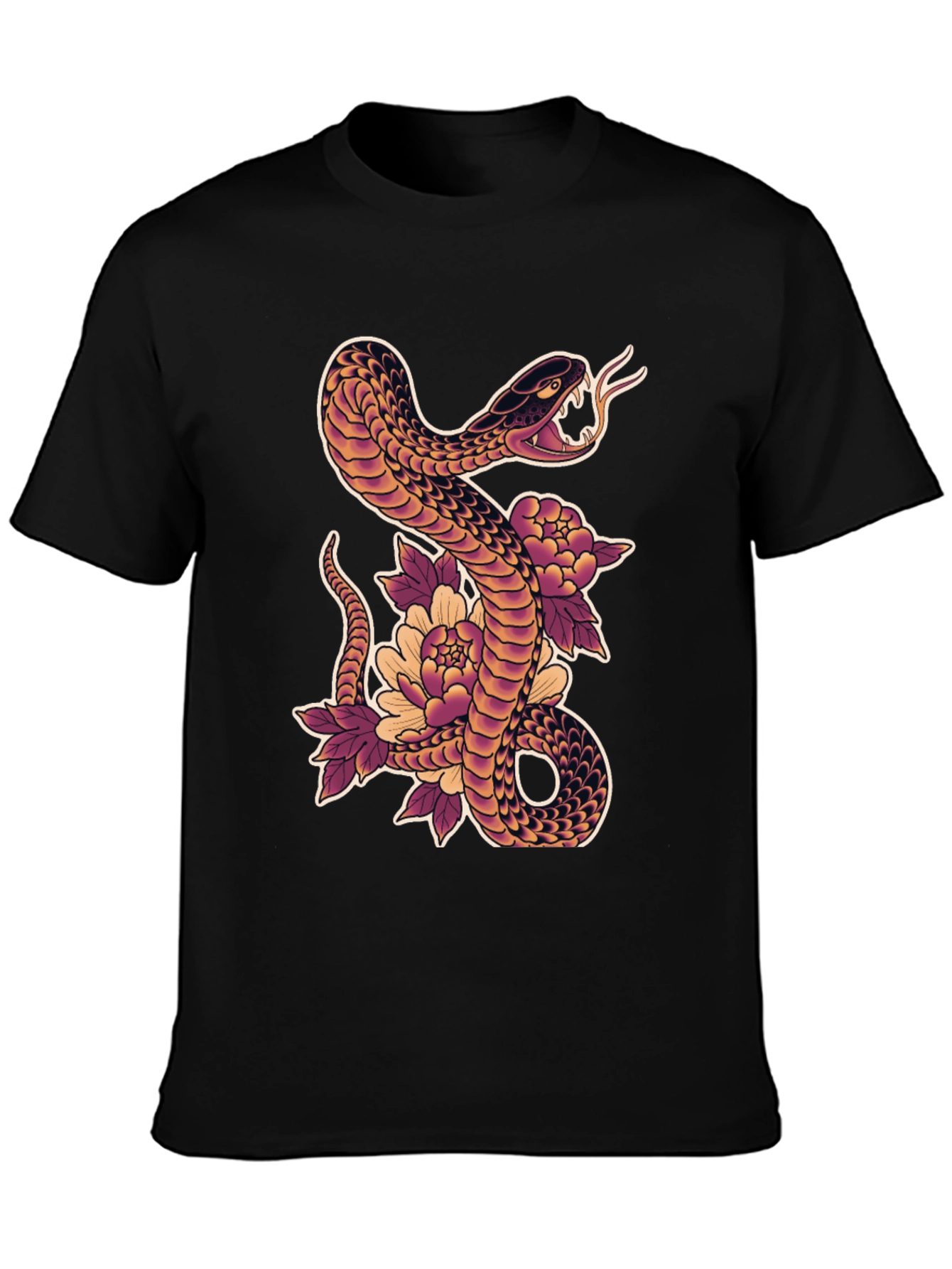 Snake & Flower Graphic T-Shirt