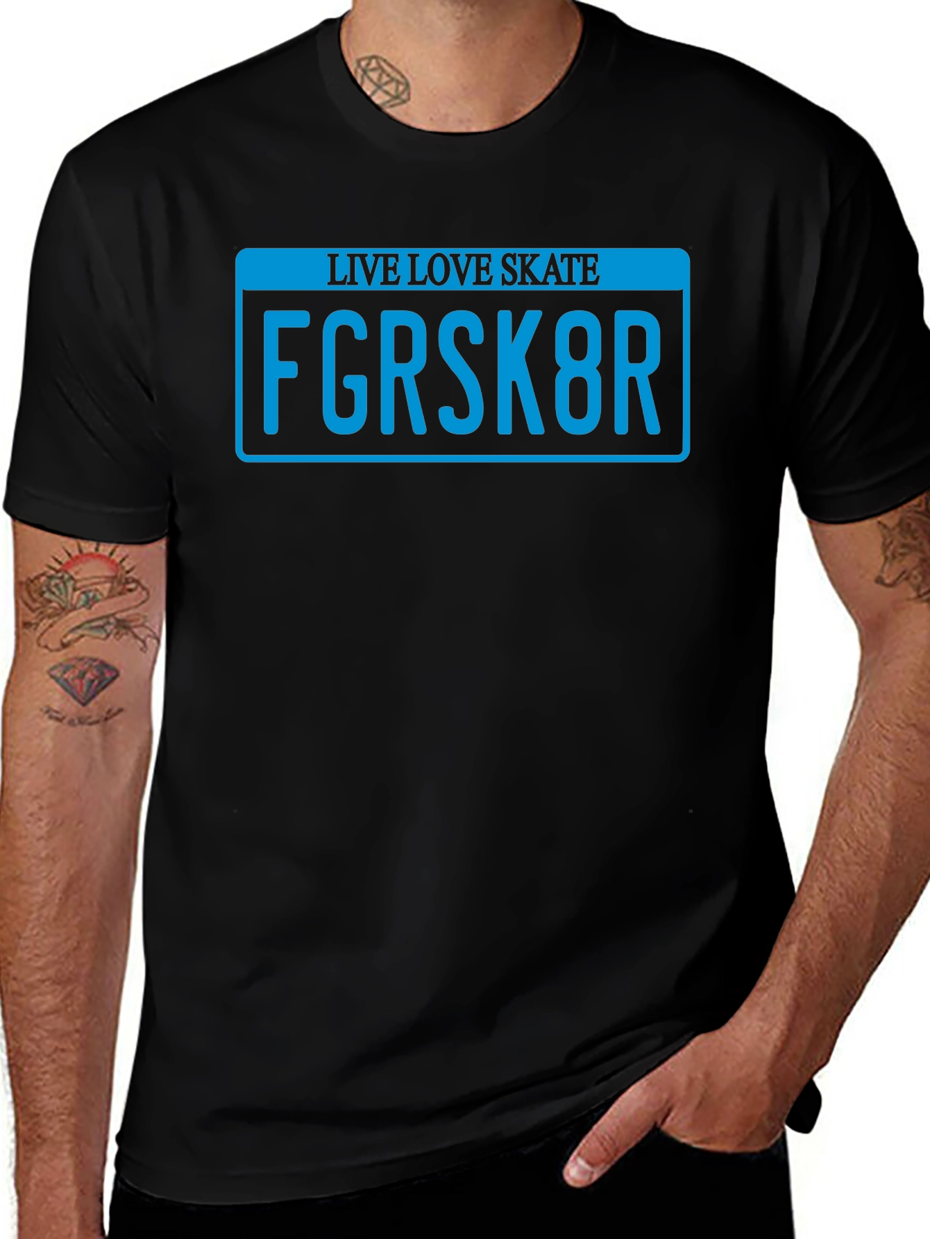 Live Love Skate T-Shirt - Skater License Plate