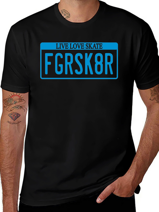 Live Love Skate T-Shirt - Skater License Plate