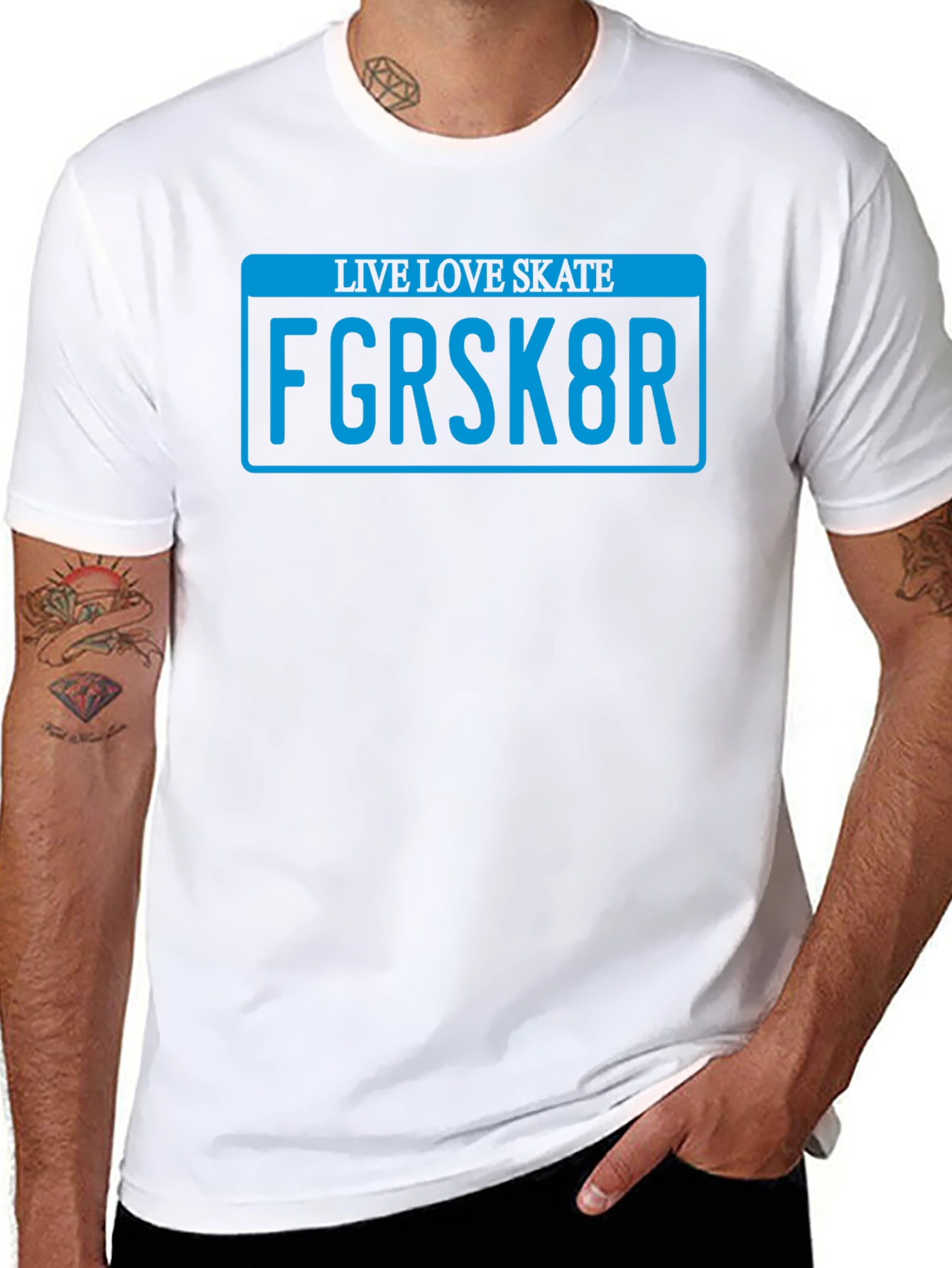 Live Love Skate T-Shirt - Skater License Plate