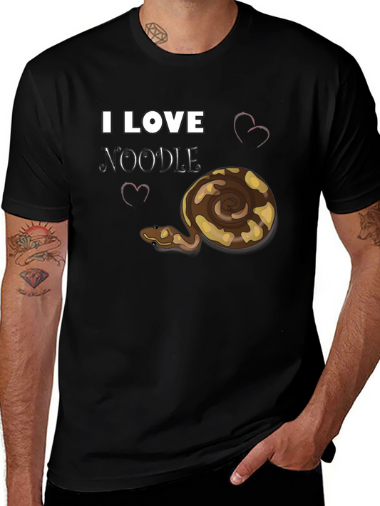 I Love Noodle Snake T-Shirt - Reptile Pet Owner Gift