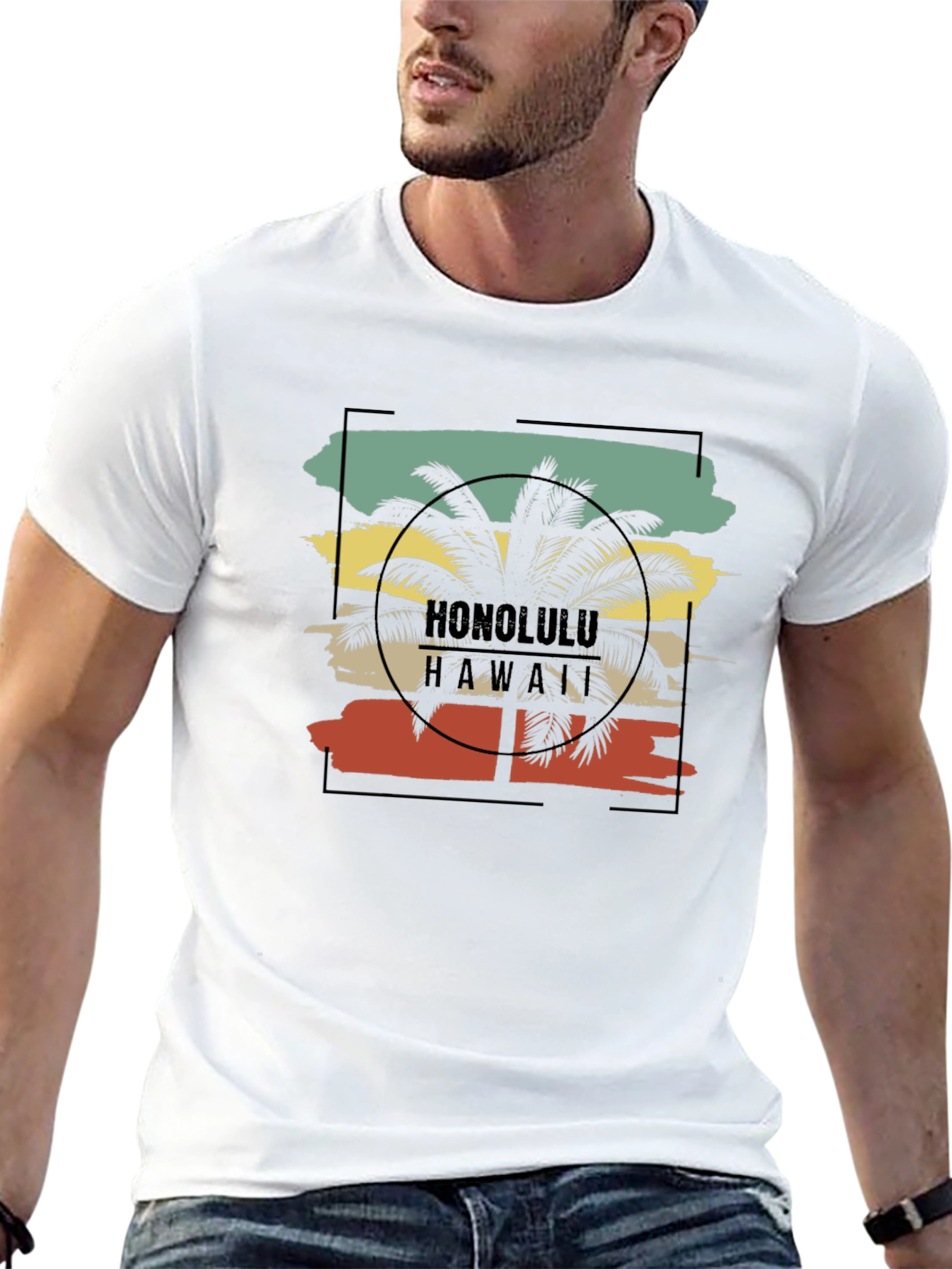 Retro Honolulu Hawaii Palm Tree T-Shirt