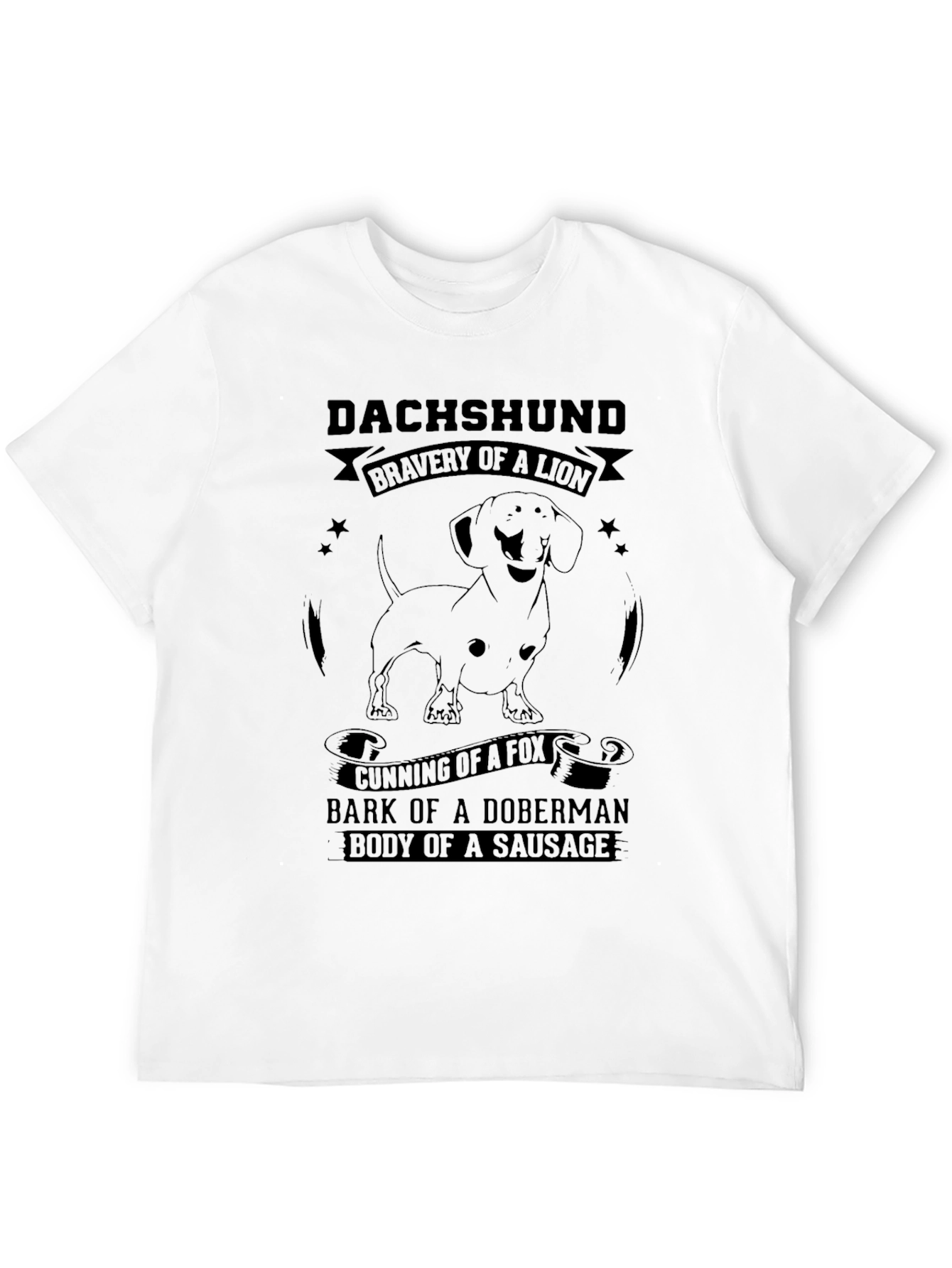 Dachshund Dog T-Shirt - Bravery of a Lion