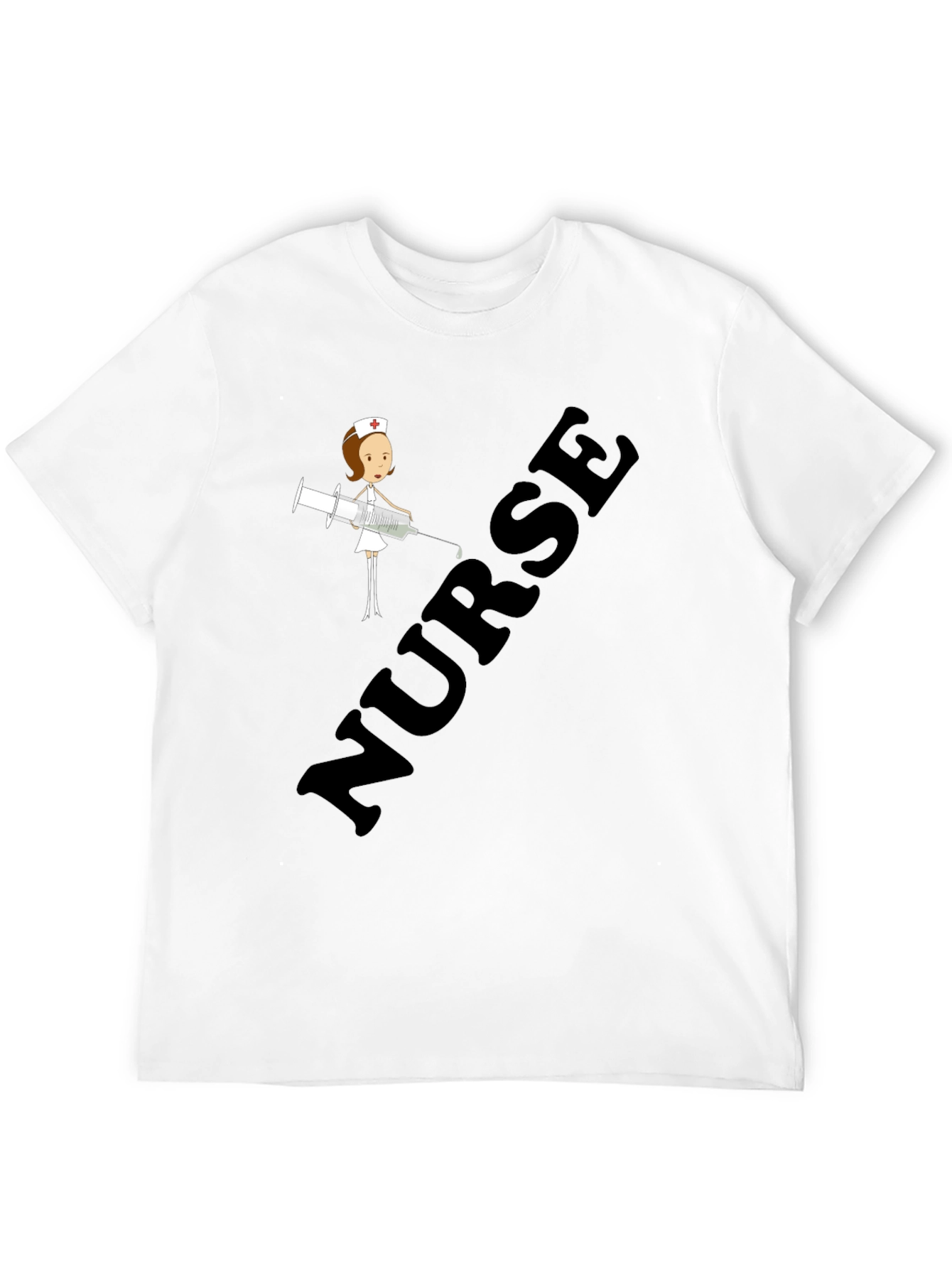 Nurse Cartoon Graphic T-Shirt - Unisex Black Tee