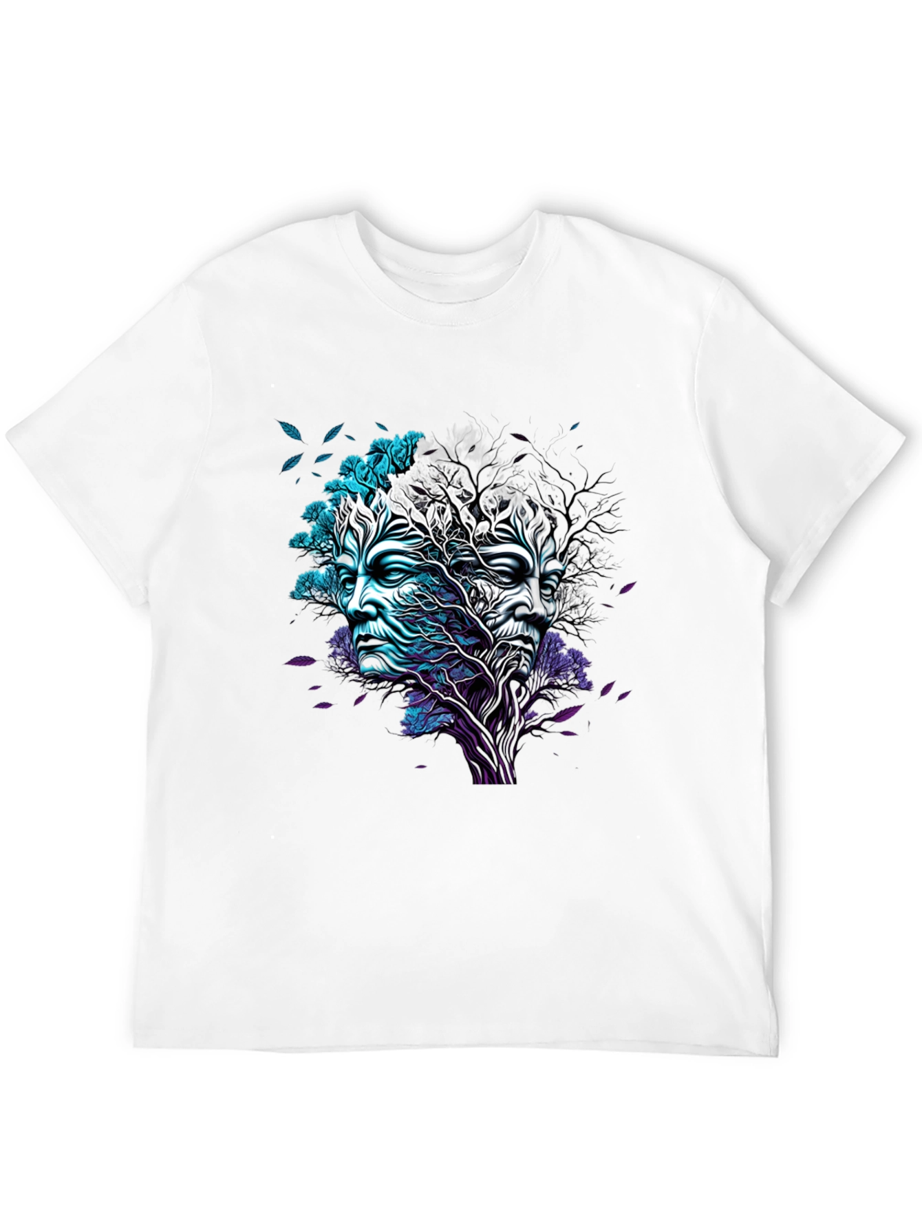 Nature Face Graphic Black T-Shirt