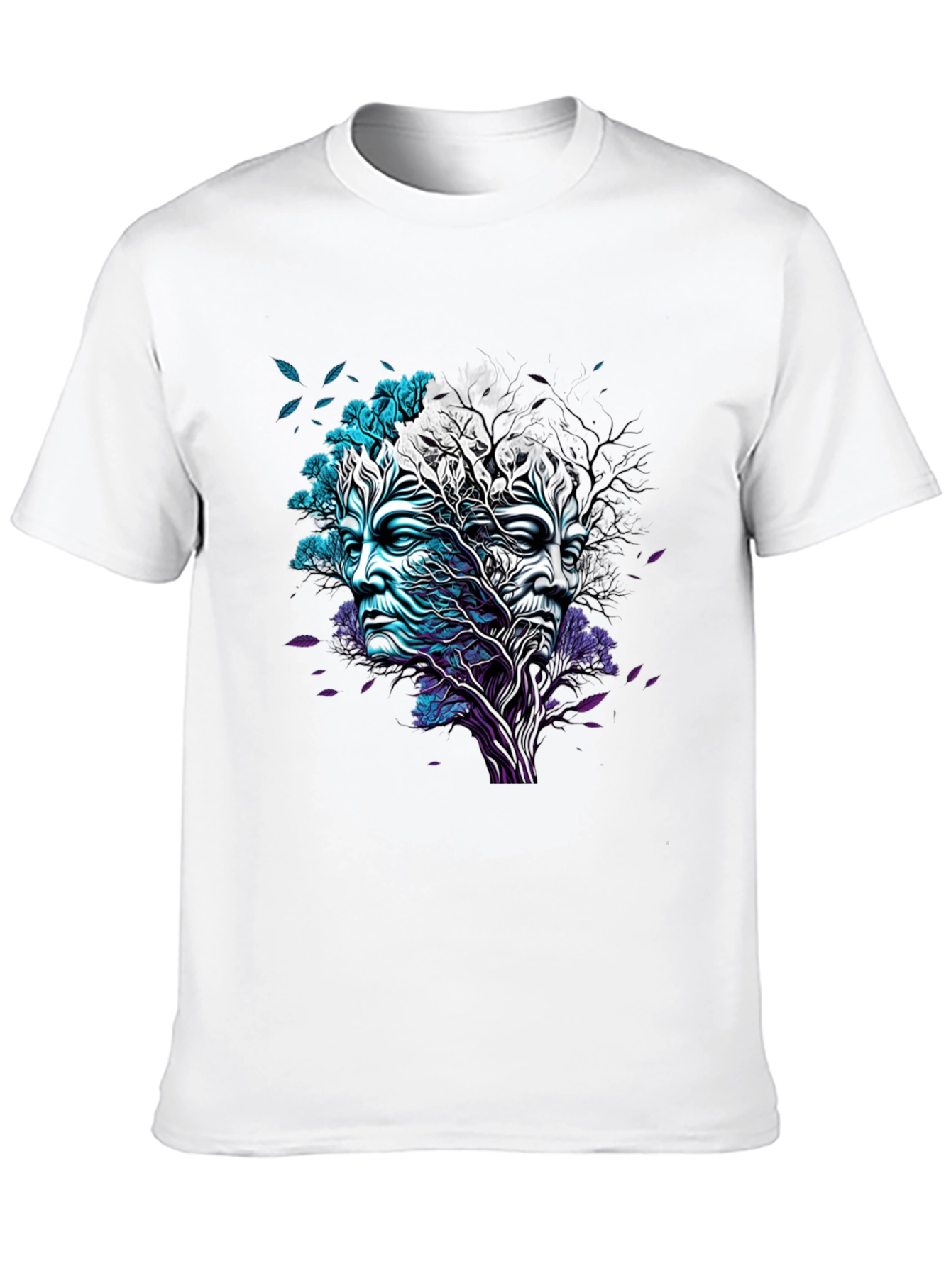 Nature Face Graphic Black T-Shirt