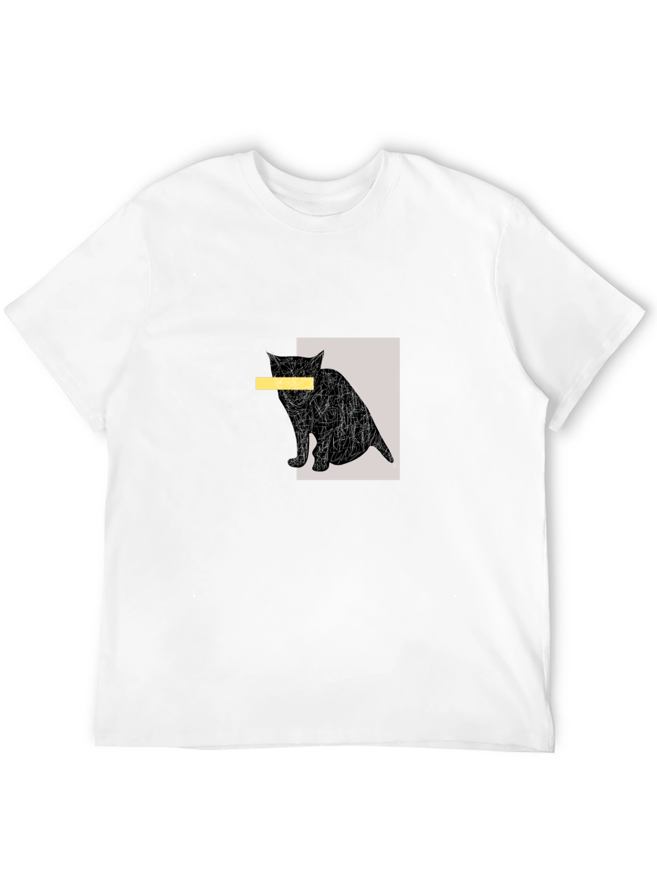 Abstract Cat Graphic Tee - Unisex Casual T-Shirt