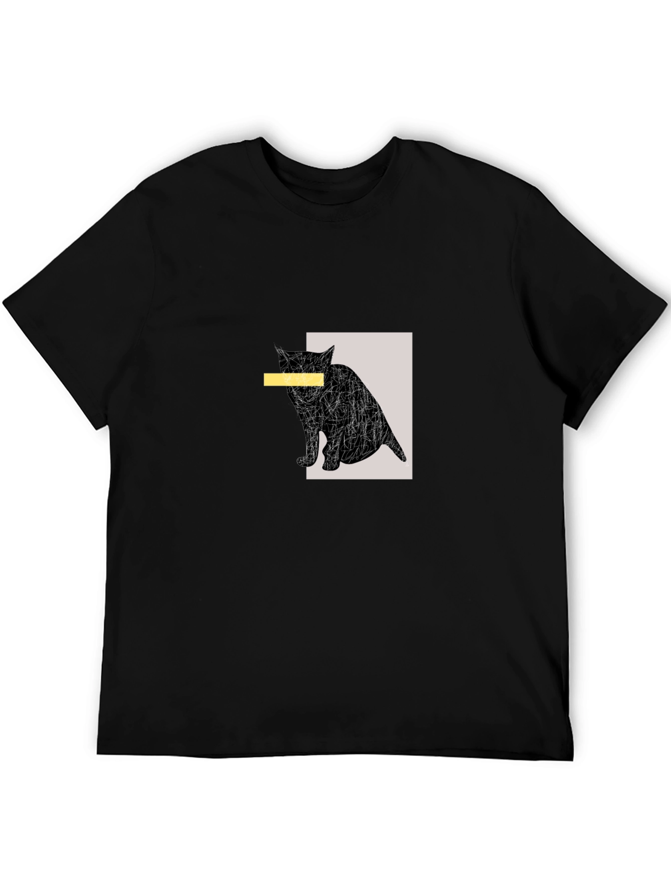 Abstract Cat Graphic Tee - Unisex Casual T-Shirt