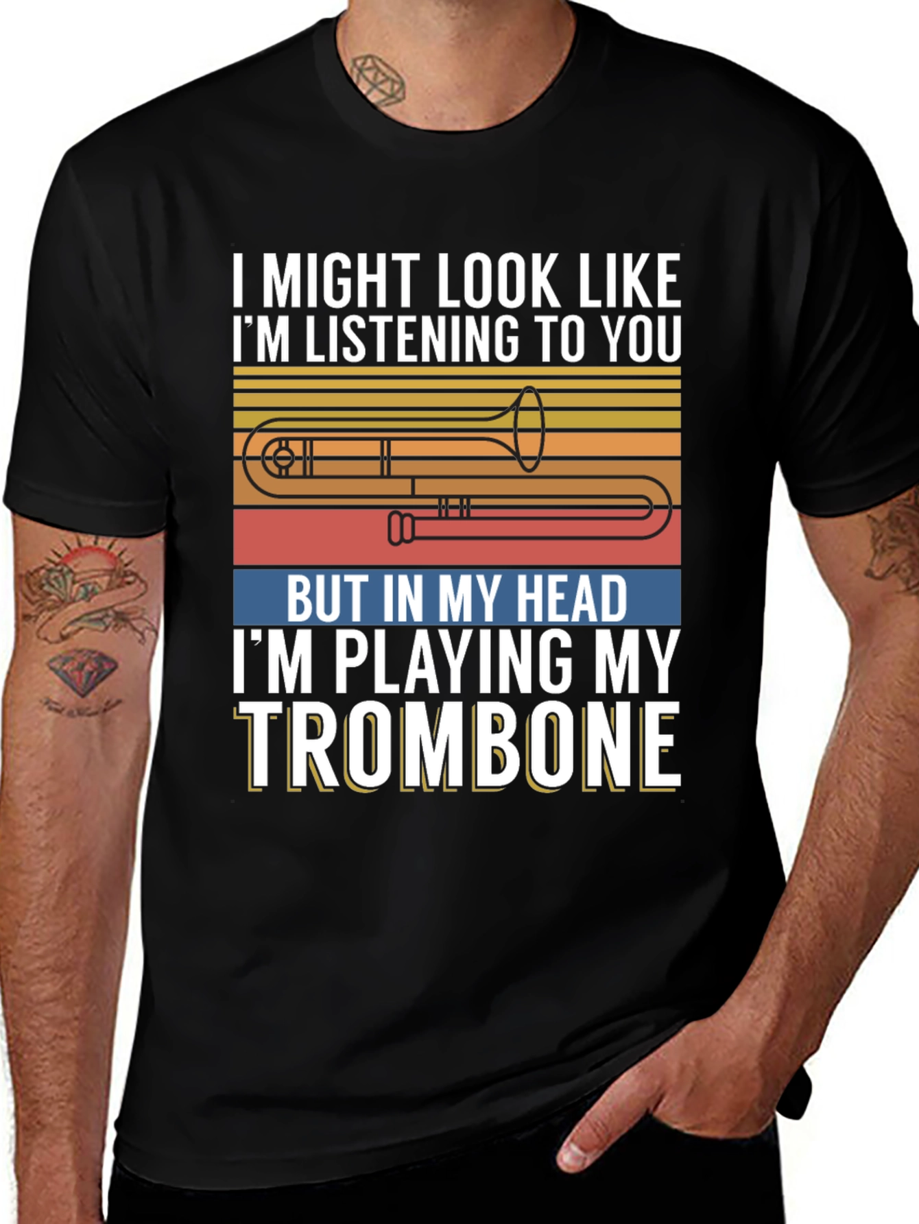 Trombone Player Tee: Im Playing My Trombone Design