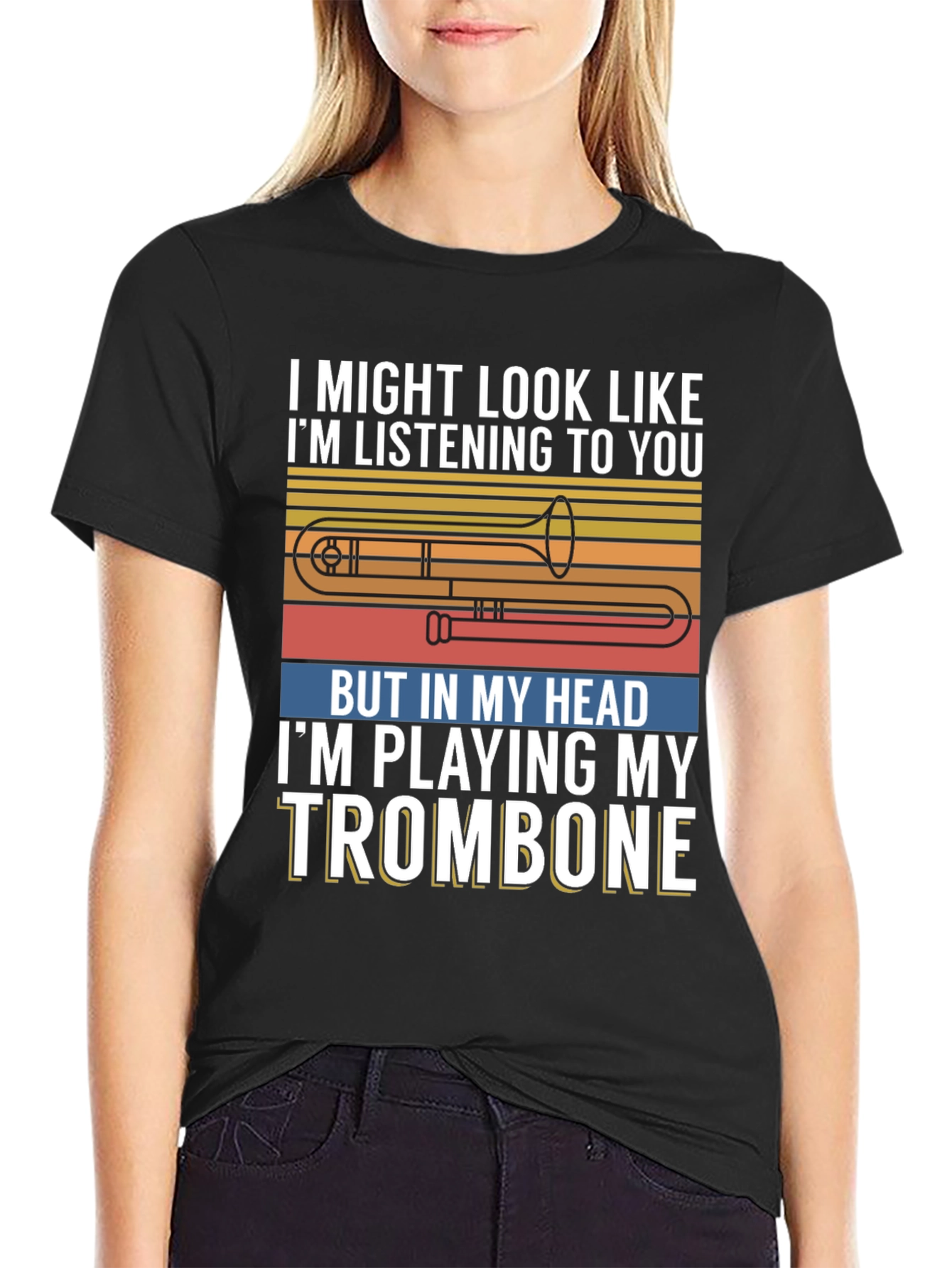 Trombone Player Tee: Im Playing My Trombone Design