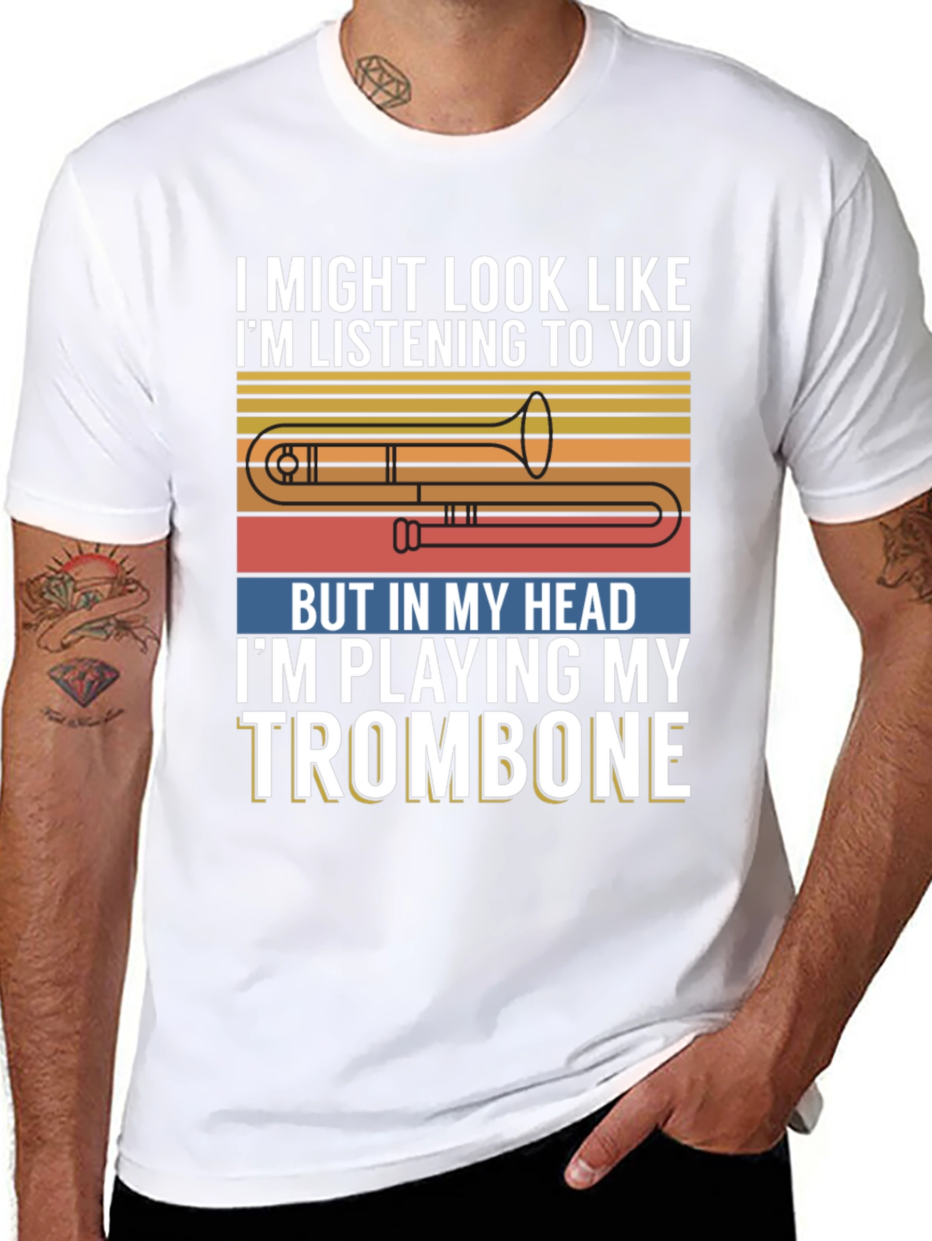 Trombone Player Tee: Im Playing My Trombone Design