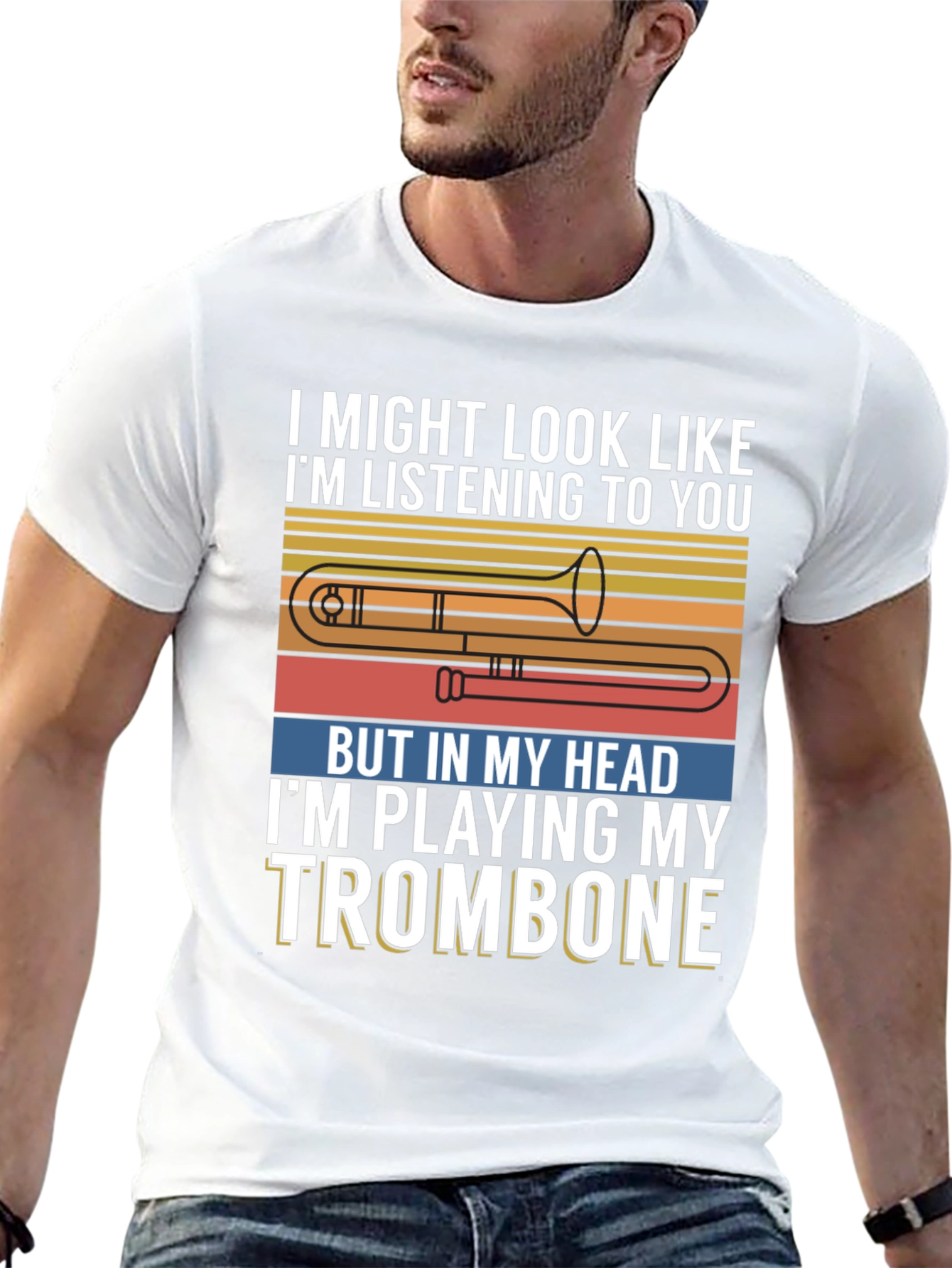 Trombone Player Tee: Im Playing My Trombone Design