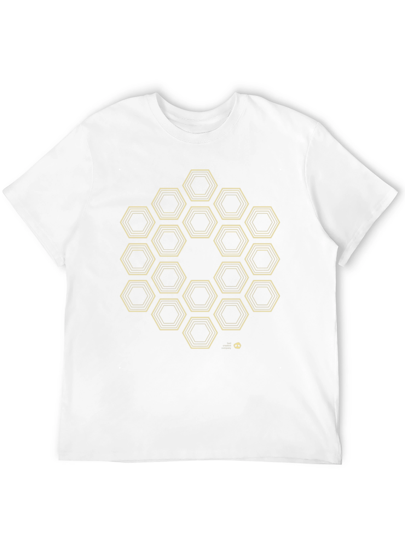 Geometric Hexagon Pattern T-Shirt - Black