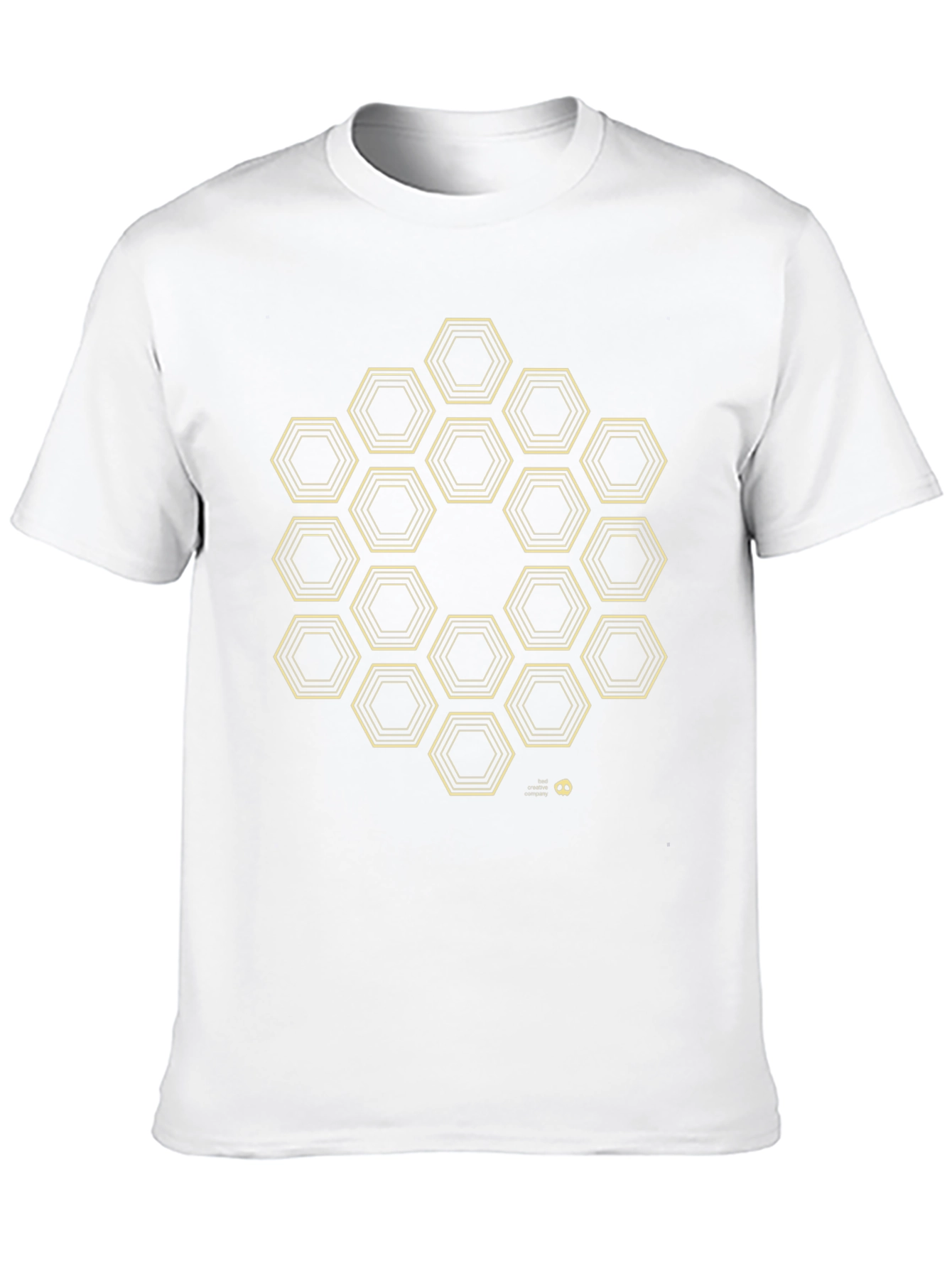 Geometric Hexagon Pattern T-Shirt - Black