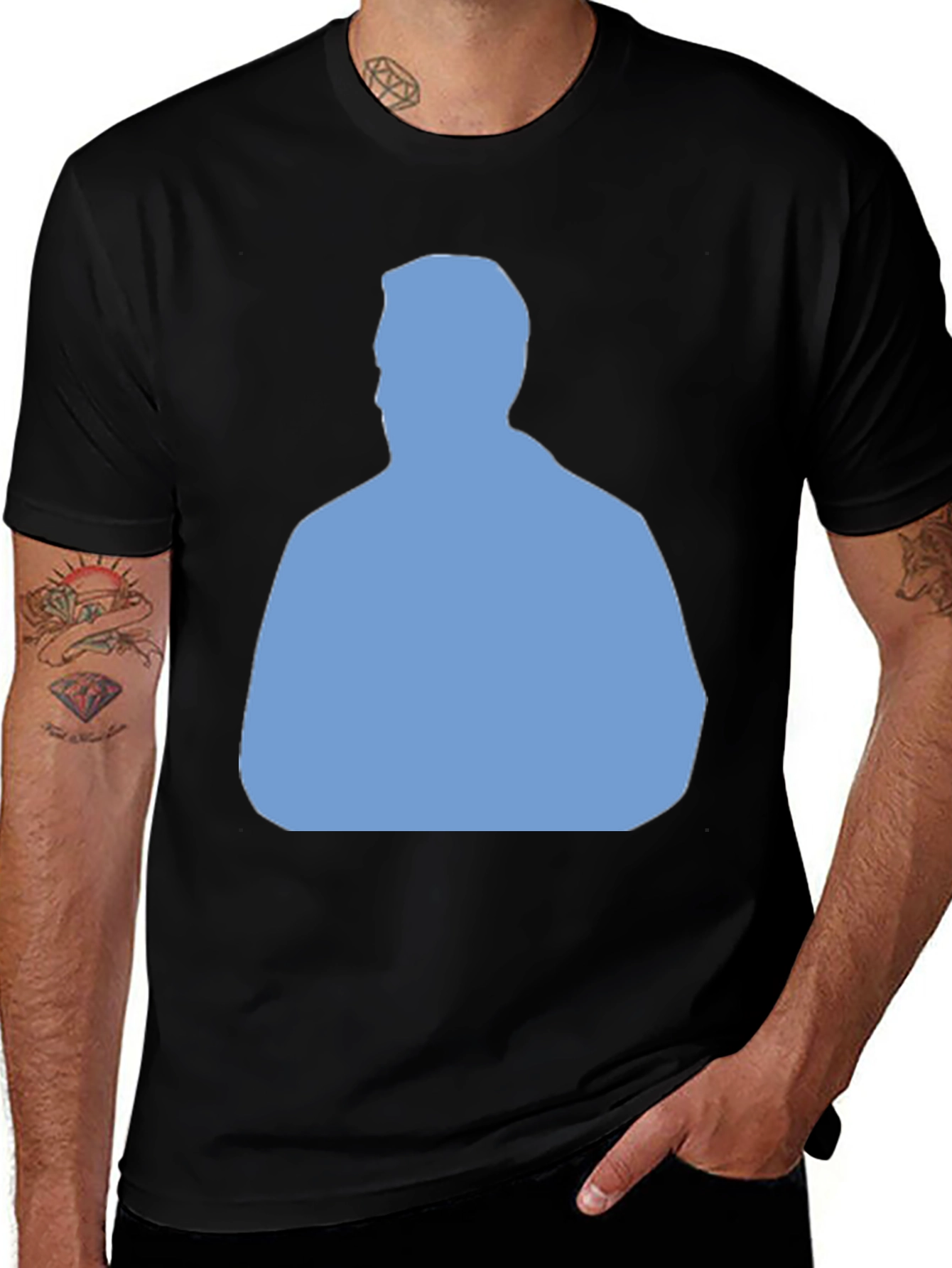 Modern Silhouette Graphic T-Shirt - Black