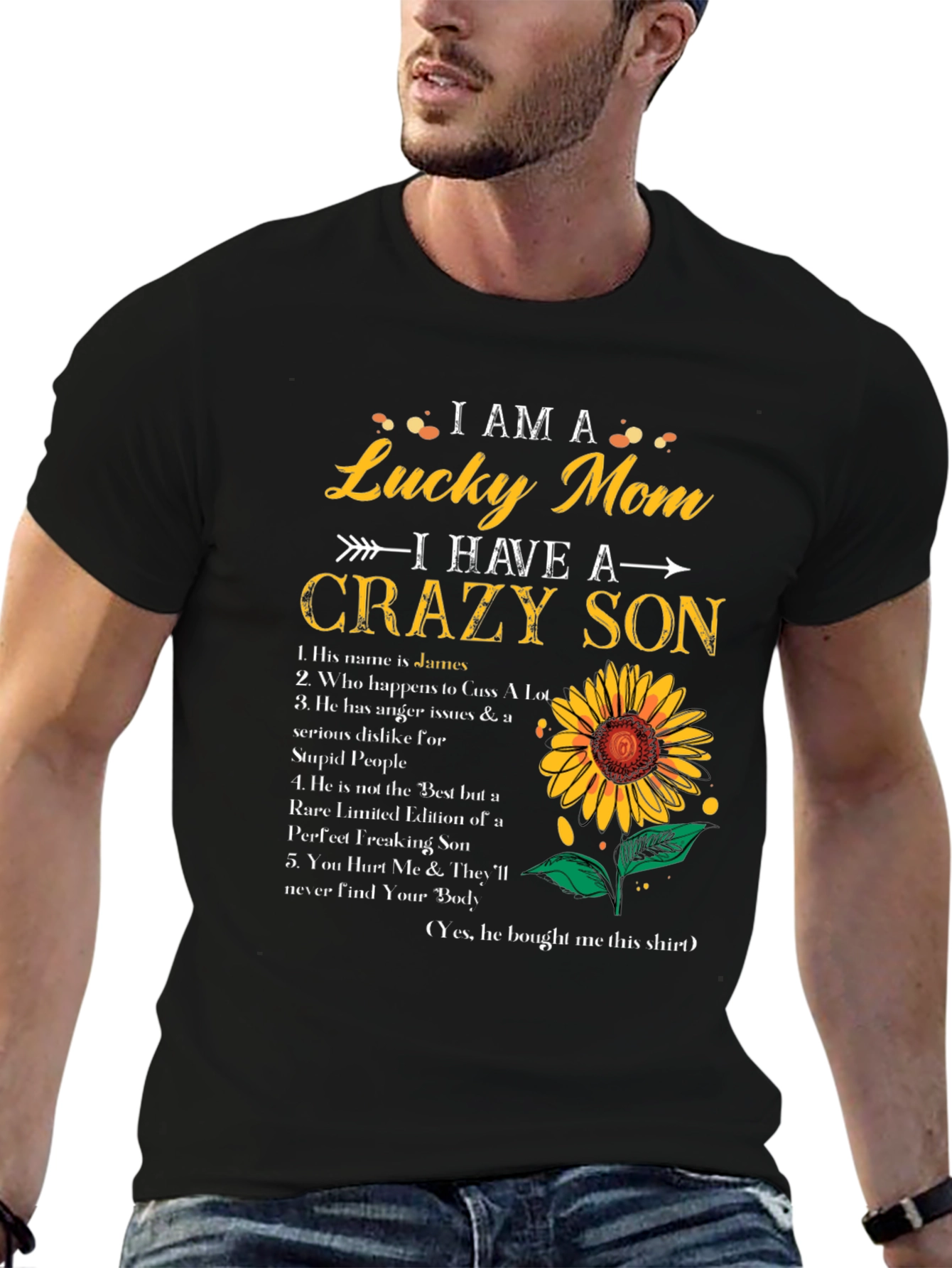 I am a Lucky Mom Crazy Son T-Shirt