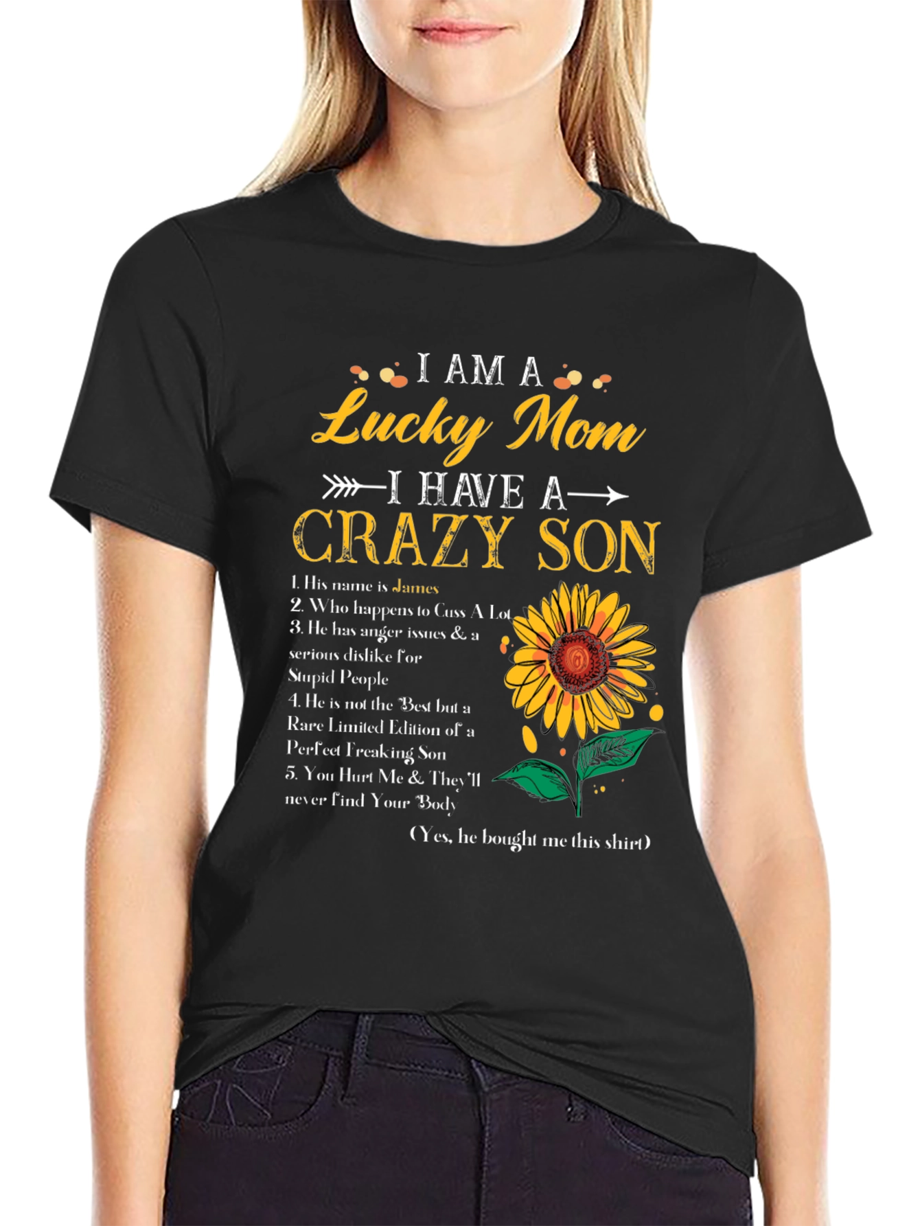 I am a Lucky Mom Crazy Son T-Shirt