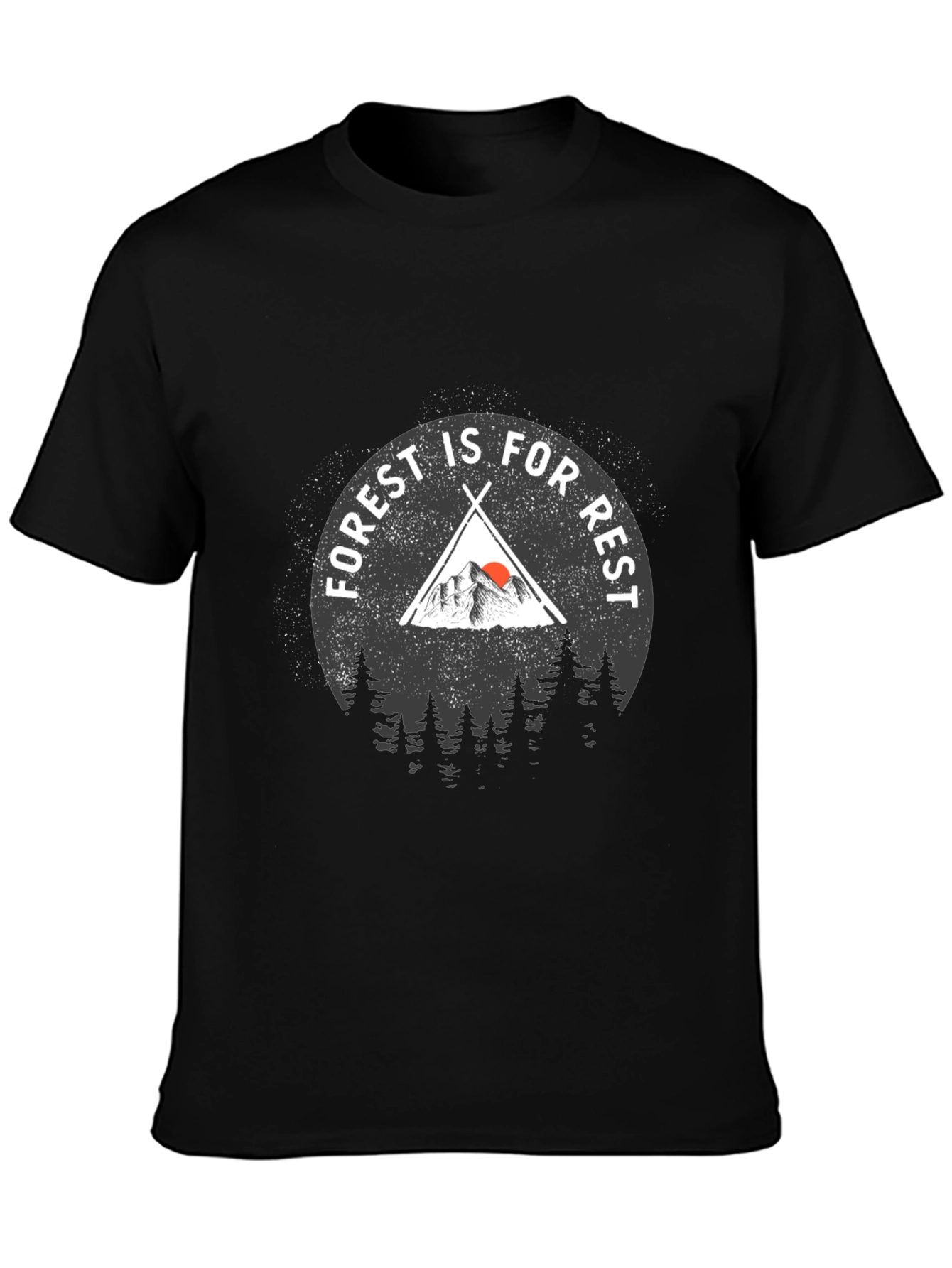Forest Is For Rest Black Graphic T-Shirt