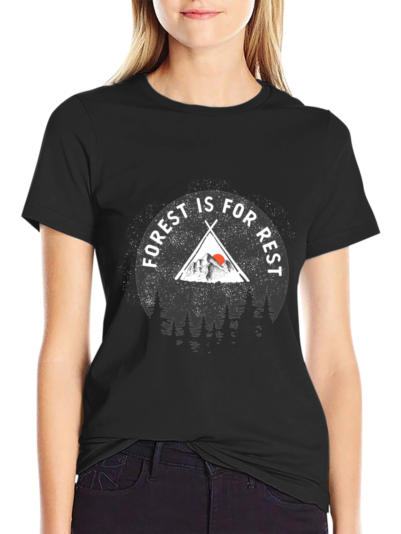 Forest Is For Rest Black Graphic T-Shirt